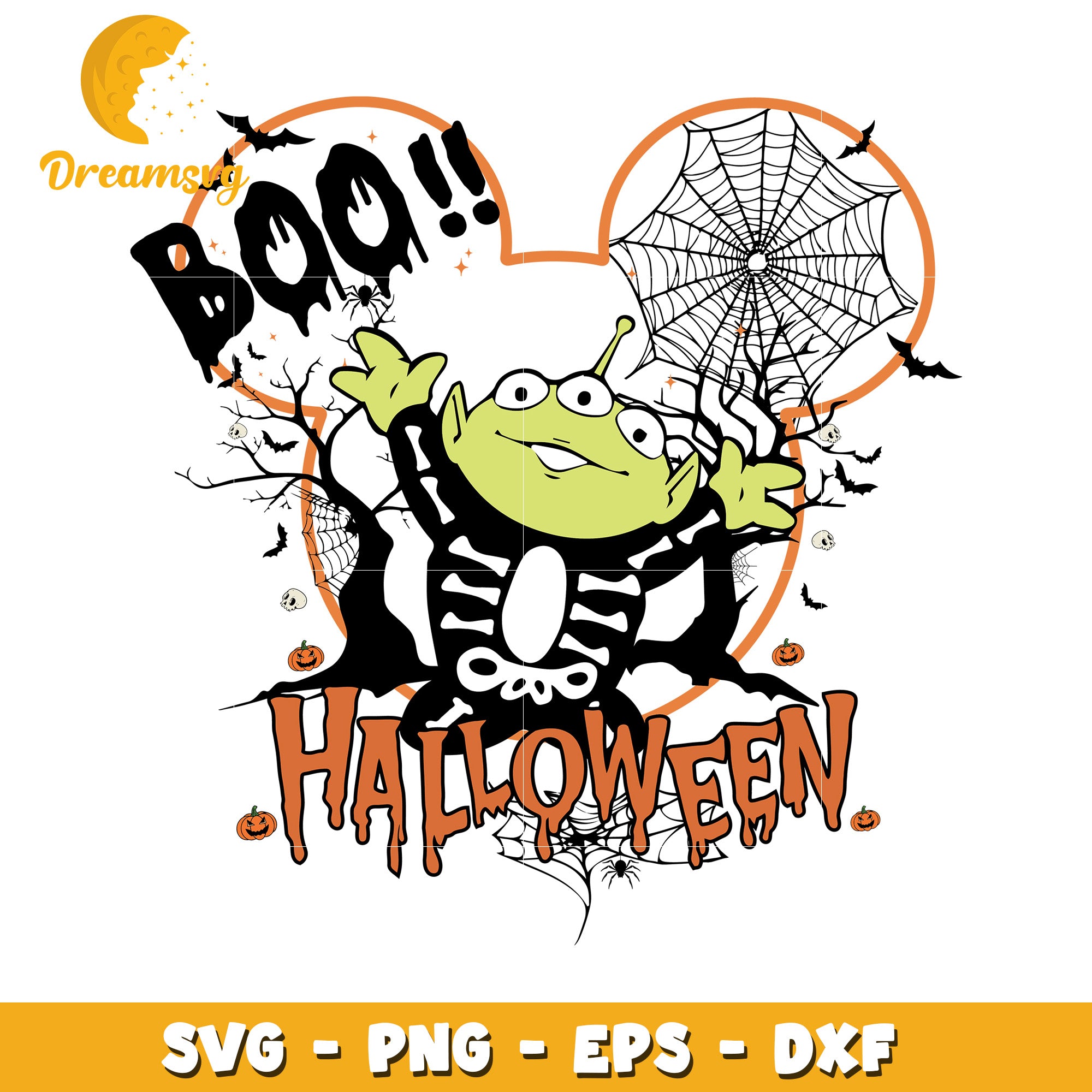 Disney halloween boo Aliens svg, Disney friends halloween vibes svg