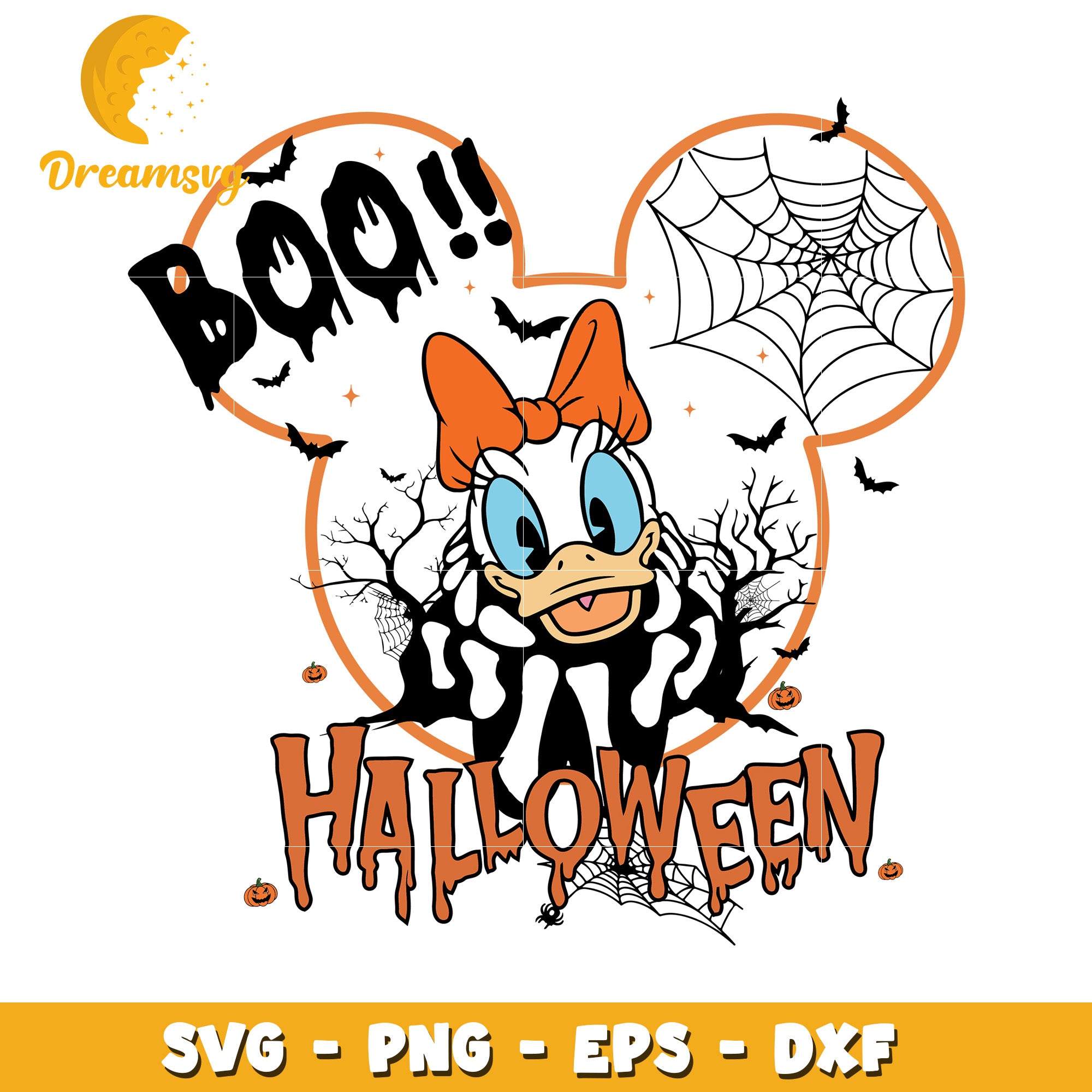 Disney halloween boo Daisy svg, Disney friends halloween vibes svg