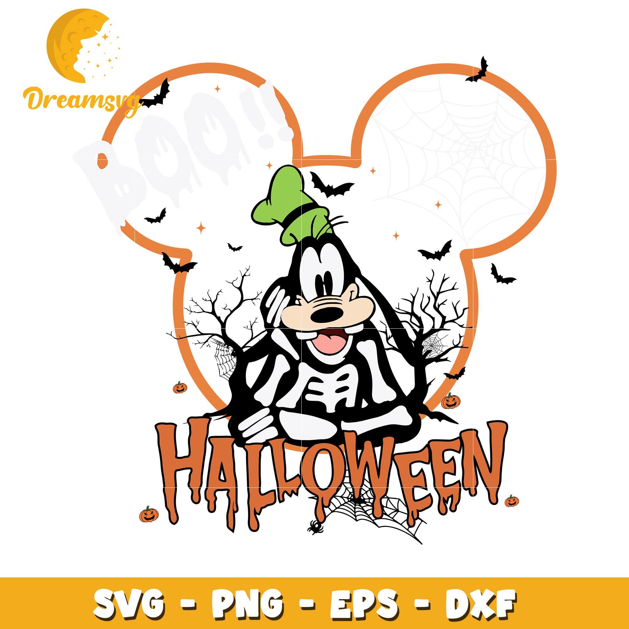 Disney halloween boo Goofy svg, Disney halloween vibes svg