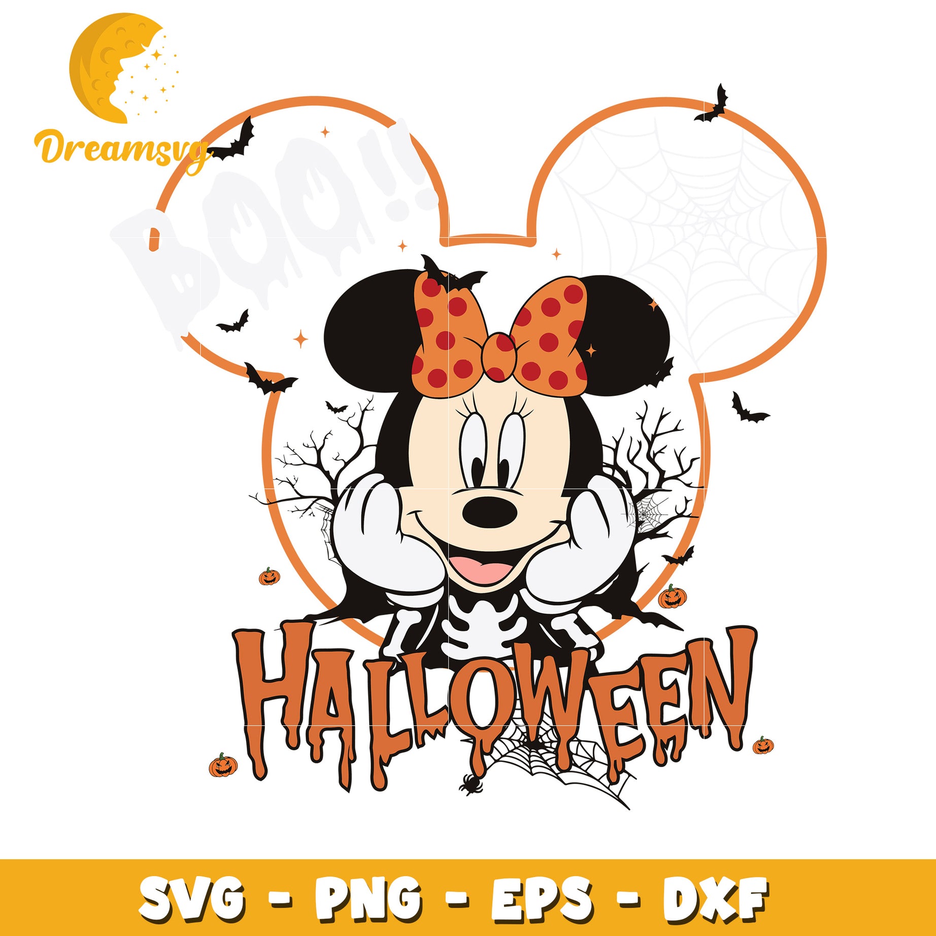 Disney halloween boo Minnie mouse svg, Disney halloween vibes svg