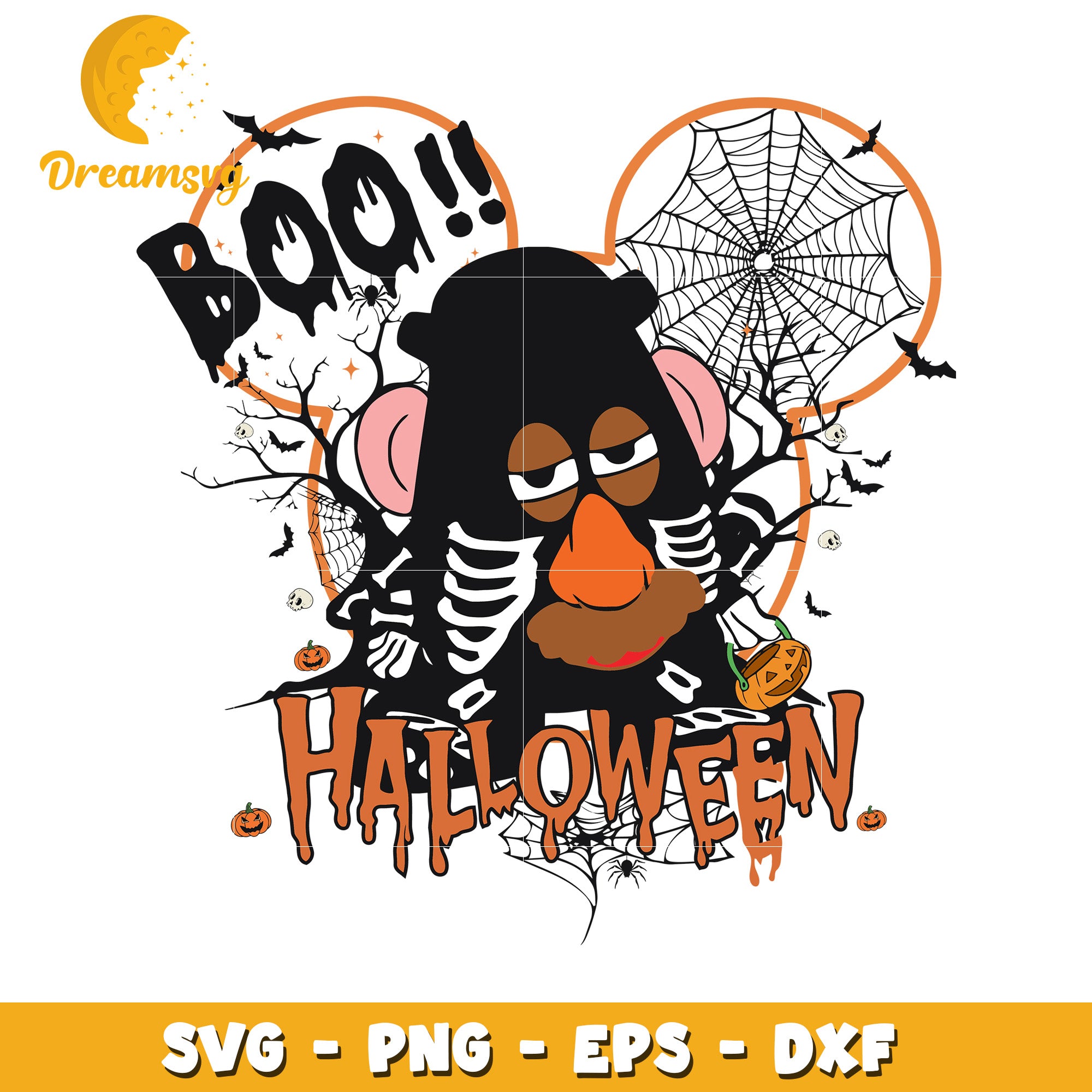 Disney halloween boo Mr.Potato svg, Disney friends halloween vibes svg