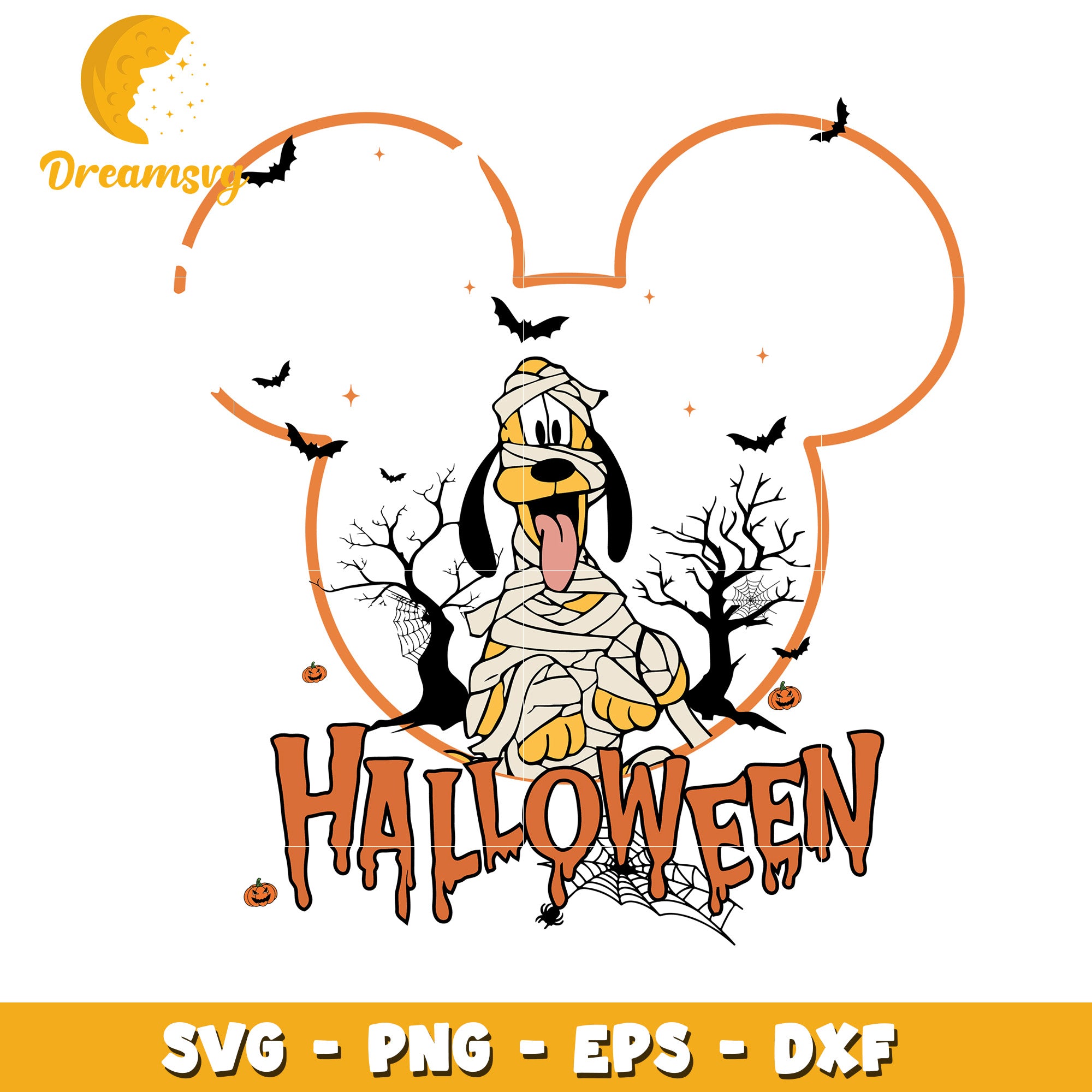 Disney halloween boo Pluto dog svg, Disney halloween vibes svg