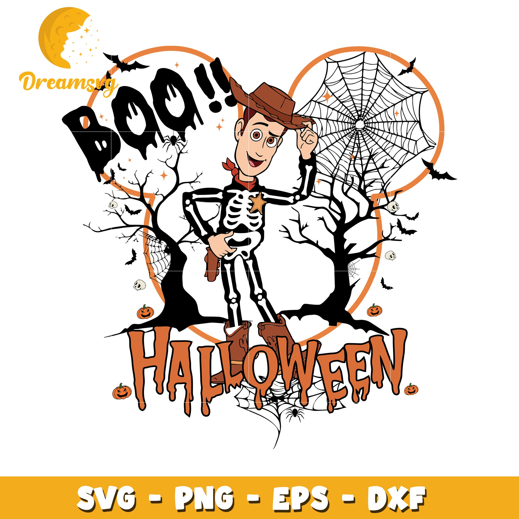 Disney halloween boo Woody svg, Disney friends halloween vibes svg