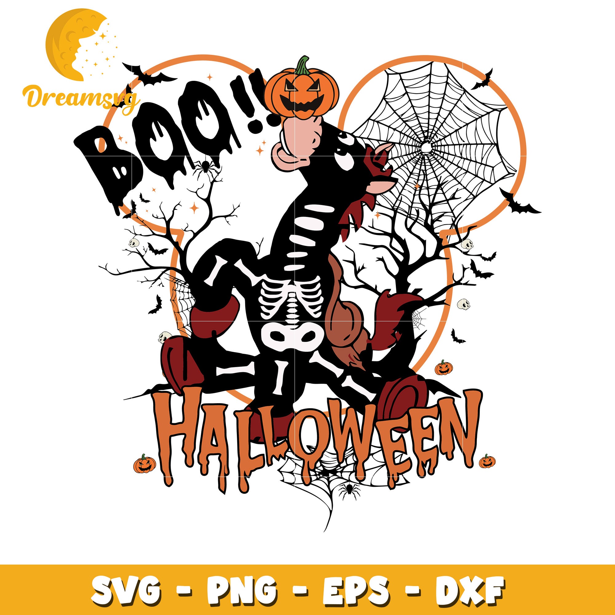 Disney halloween boo dunkie svg, Disney friends halloween vibes svg