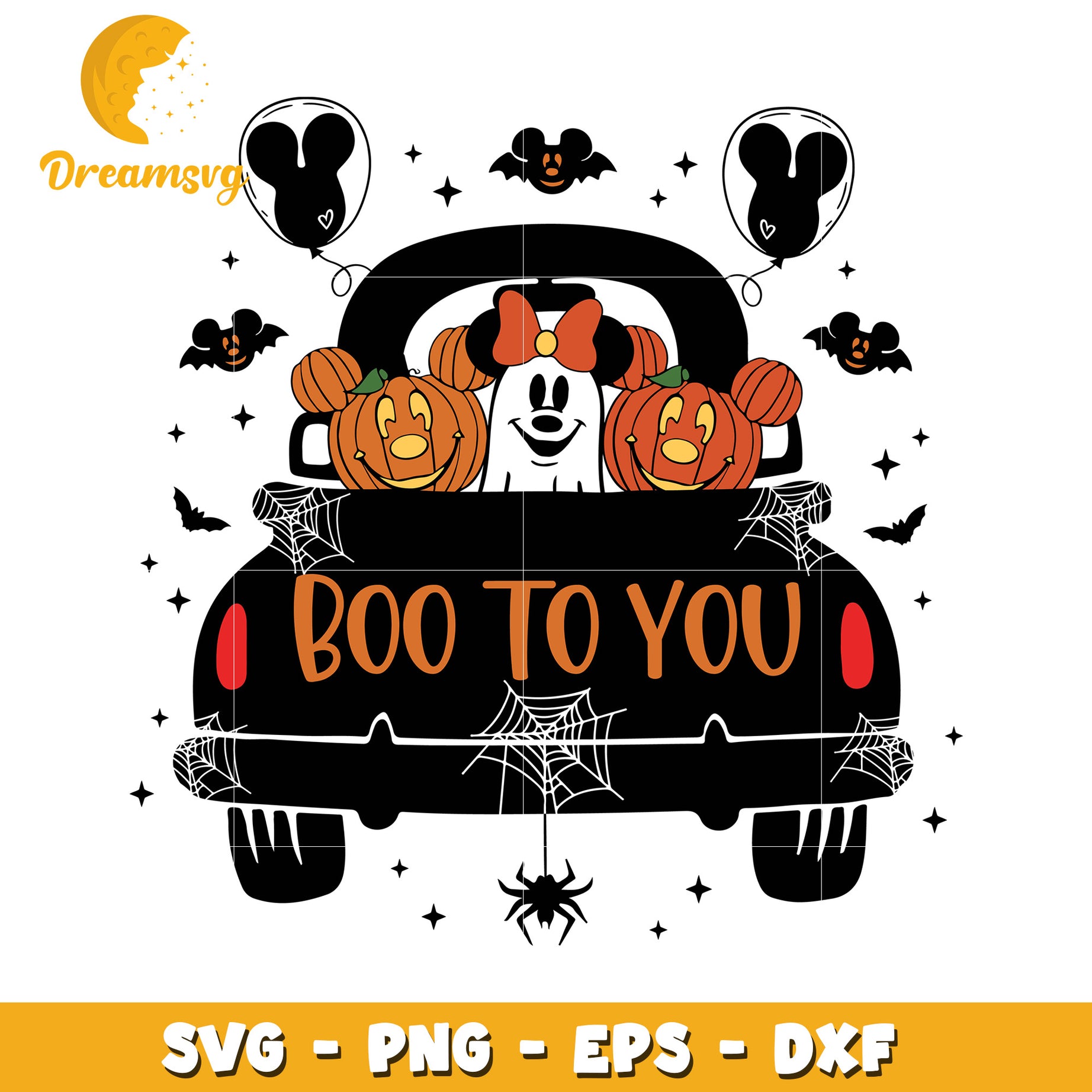 Disney halloween car boo to you svg, Disney movies halloween svg