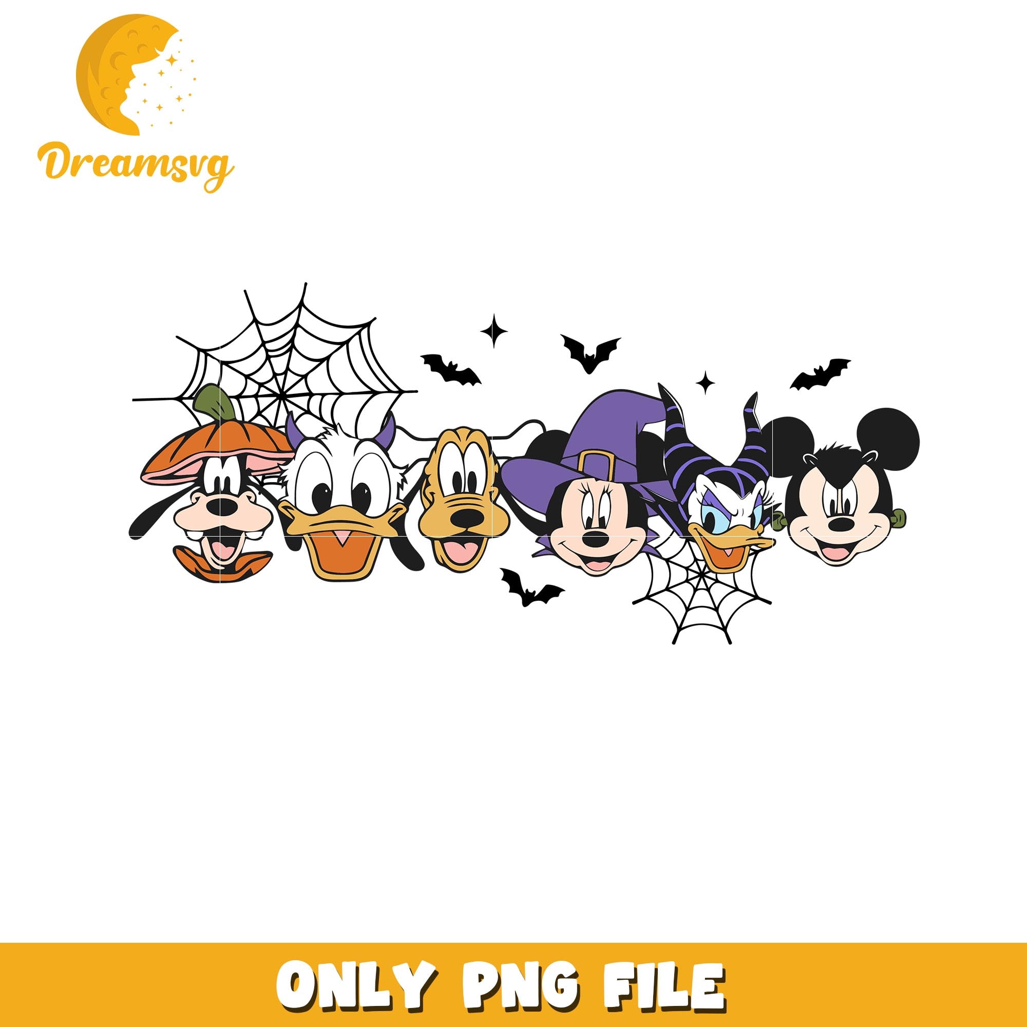 Disney movies friends halloween head, Disney cartoon halloween friends png