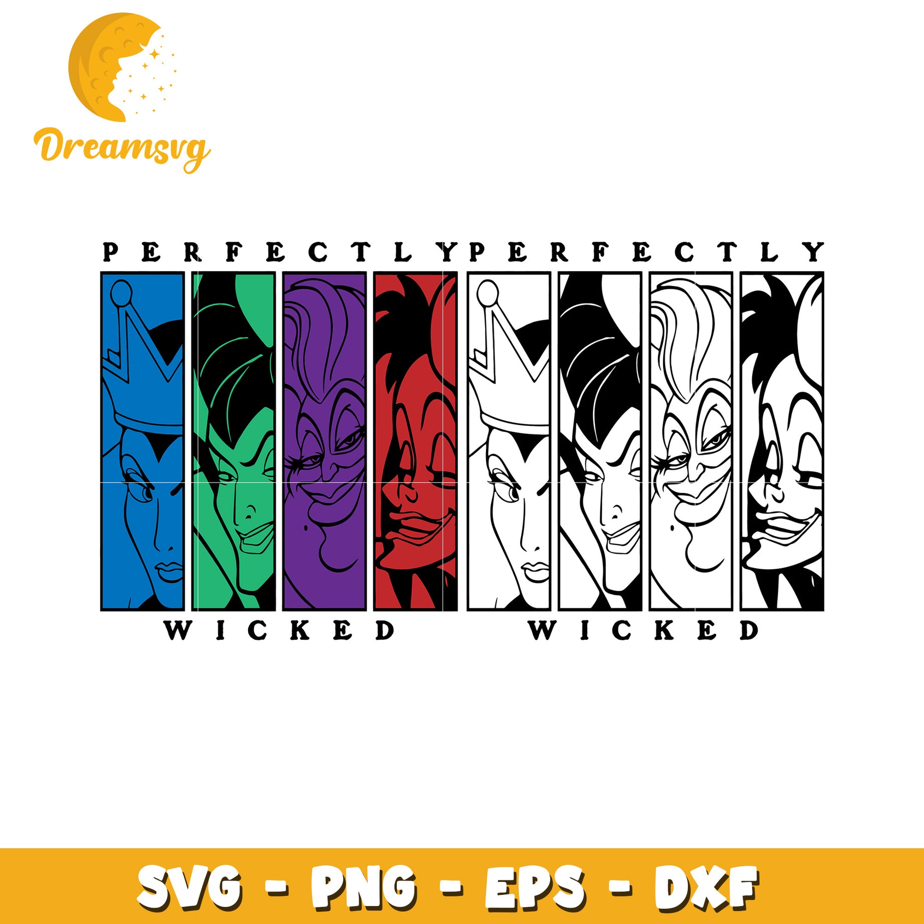 Disney perfectly wicked witches svg, Disney friends halloween vibes svg
