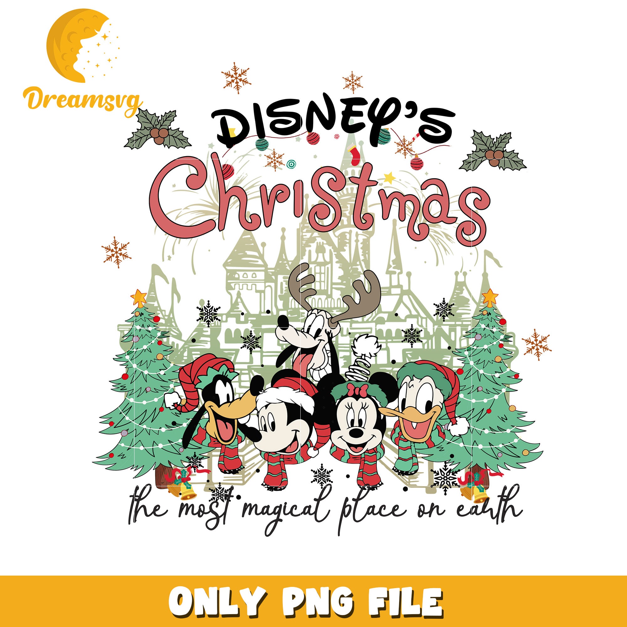 Disney's christmas png, disney joy png, christmas vibes png