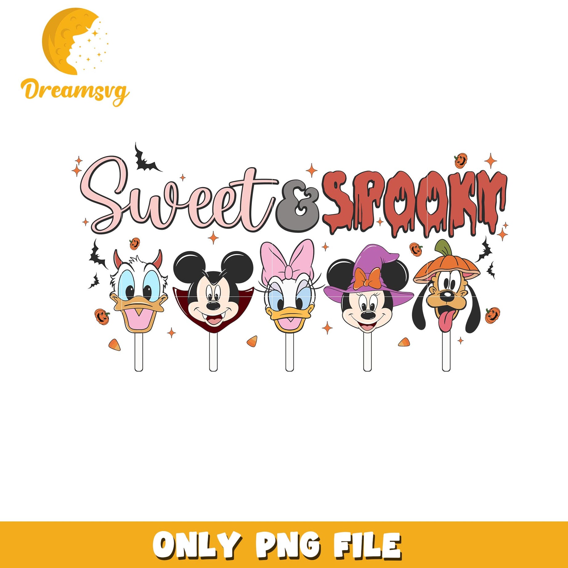 Disney sweet and spooky ice cream png, Disney cartoon halloween friends png