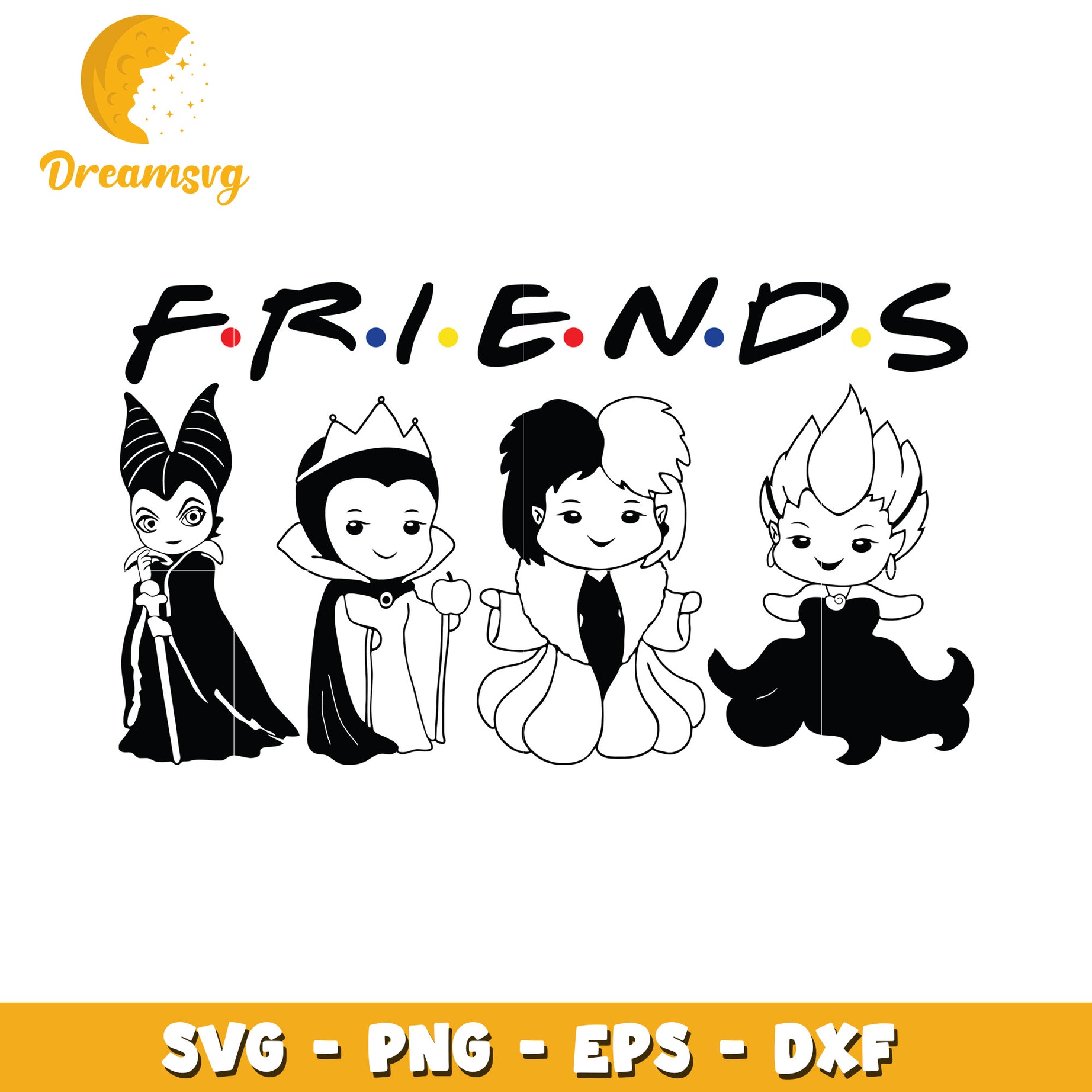 Disney witches friends svg, Disney friends halloween vibes svg