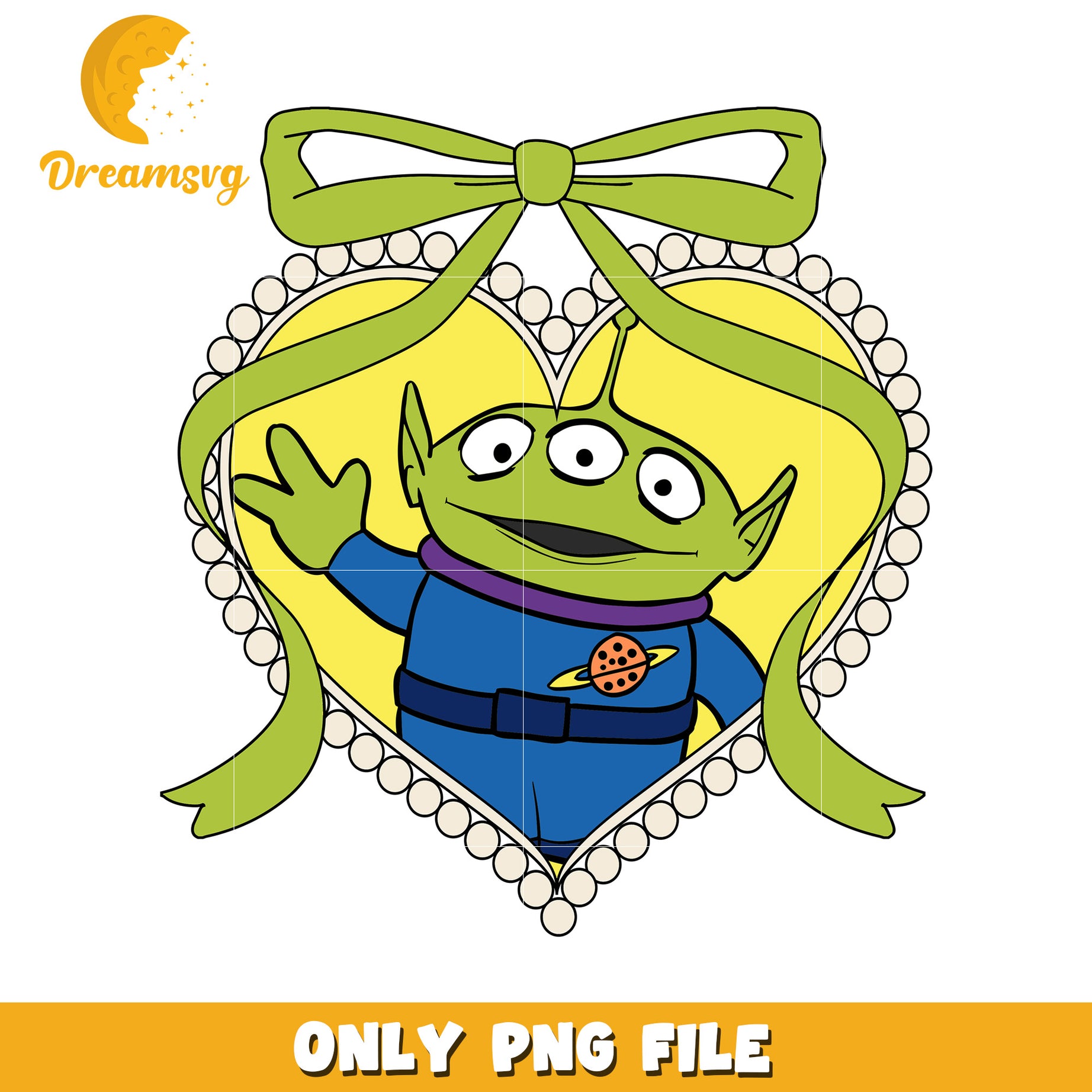 Disney alien picture frame png, disney characters png, disney movie png