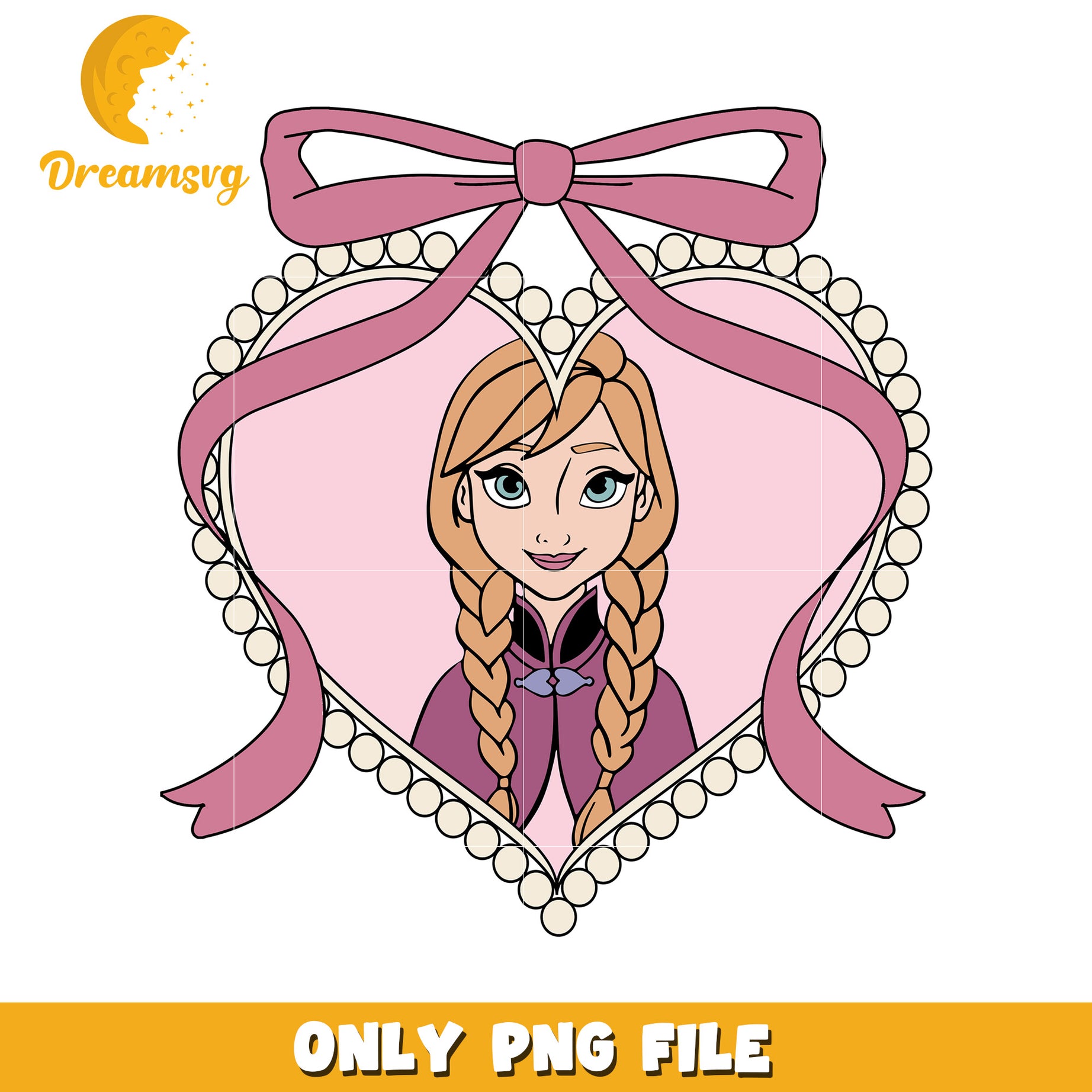 Disney anna picture frame bowtie design png, disney characters png, disney princess png