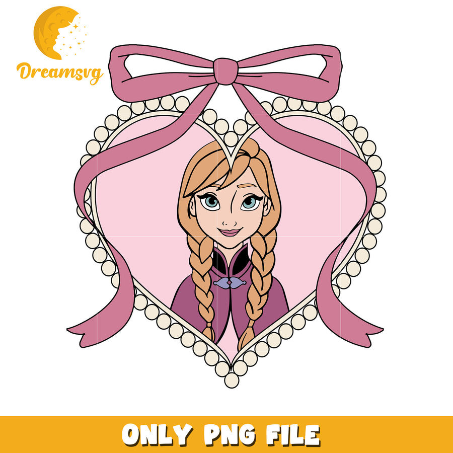 Disney anna picture frame bowtie design png, disney characters png, disney princess png