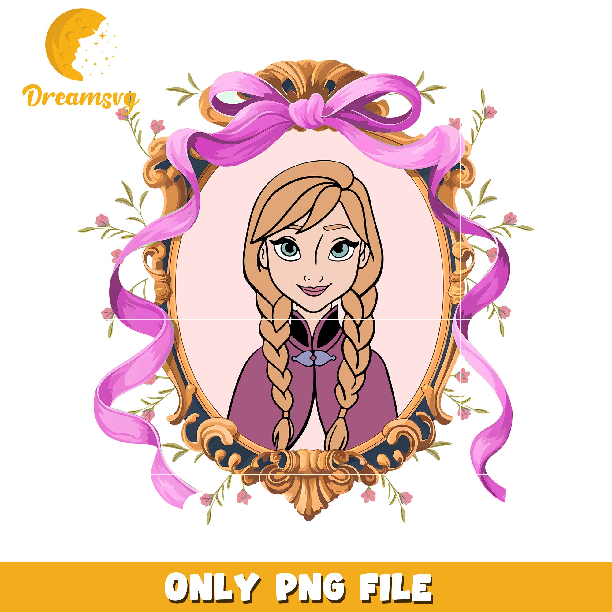 Disney anna princess mirror coquette bow png, anna elsa princess png, disney cartoon png