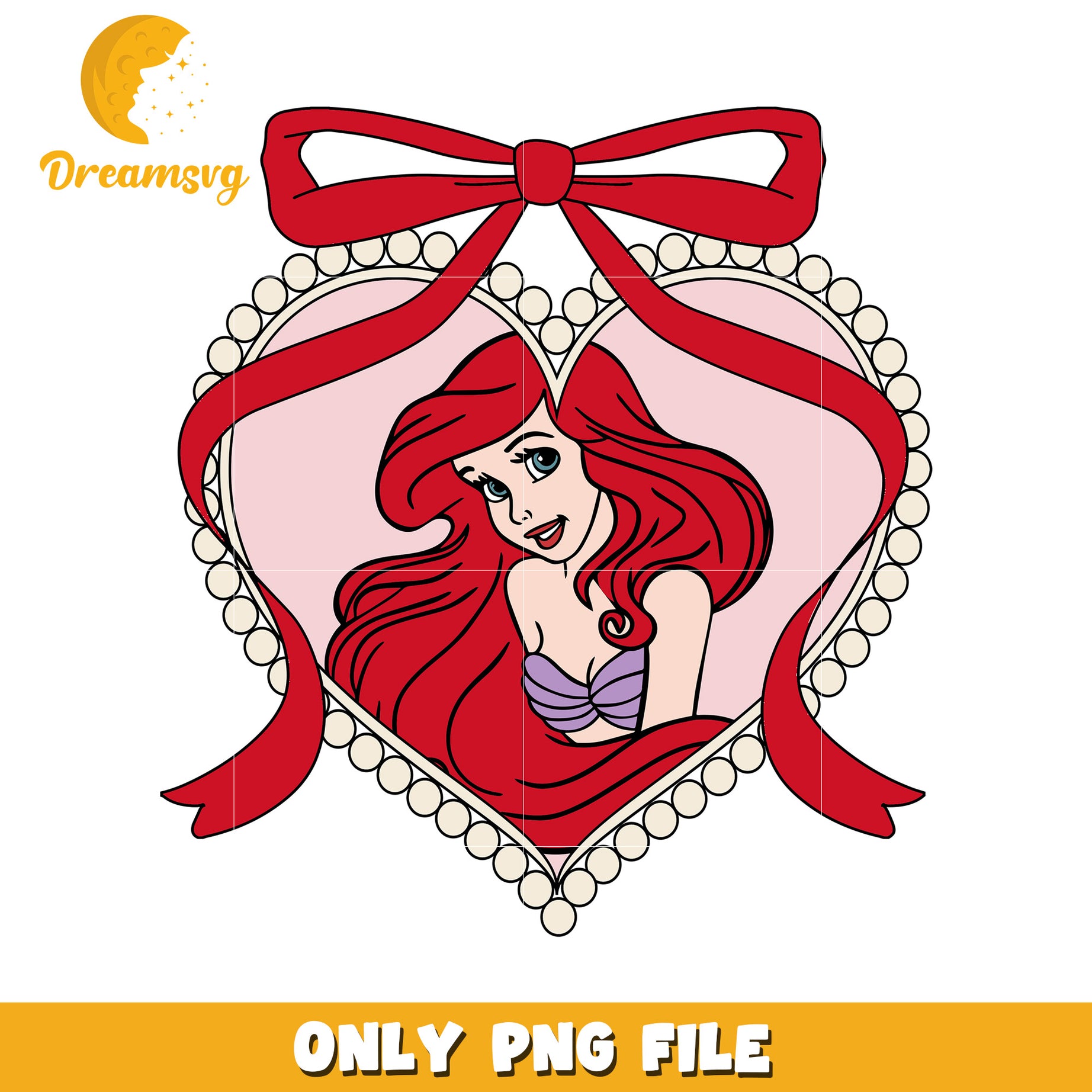 Disney ariel picture frame bowtie design png, disney characters png, disney princess png