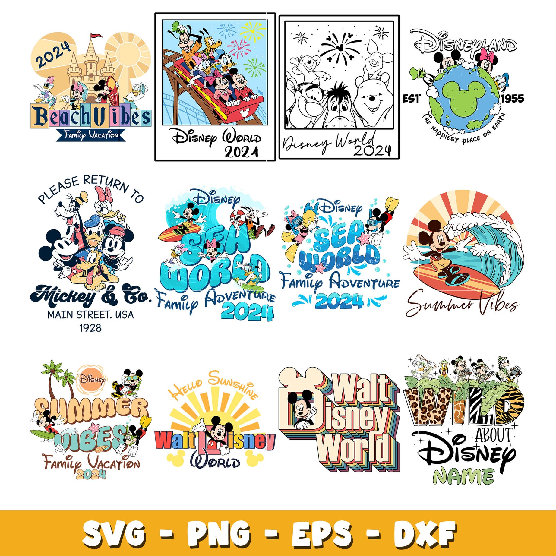 Disney mickey sea world svg bundle, Disney sea world svg, Disney svg