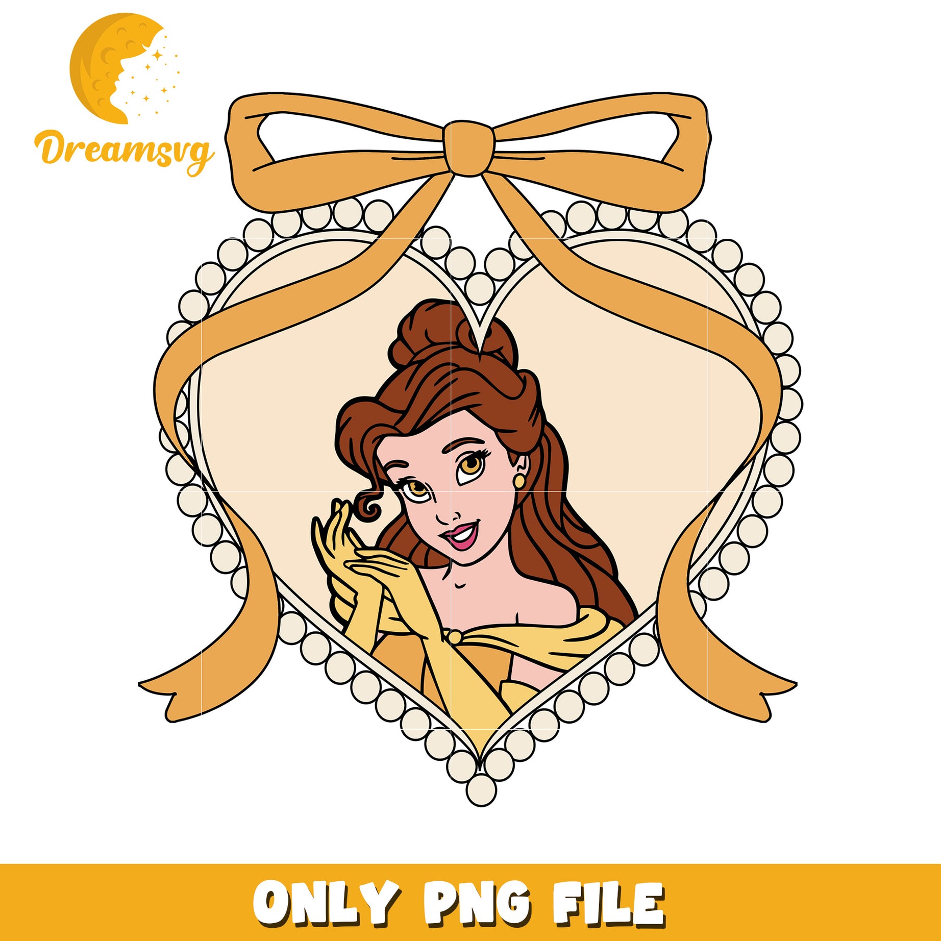 Disney belle picture frame bowtie design png, disney characters png, disney princess png