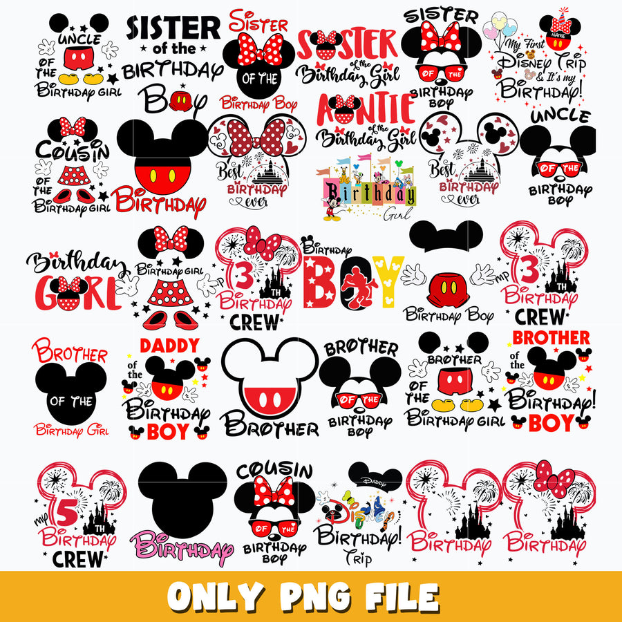Mickey head birthday bundle png, Disney png, Digital download