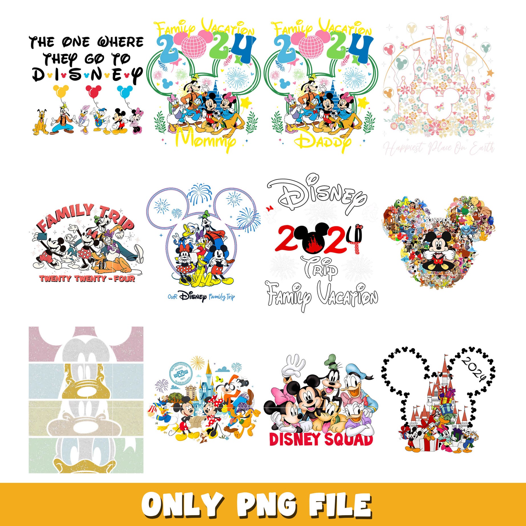 Disney 2024 family vacation trip png bundle, Disney svg