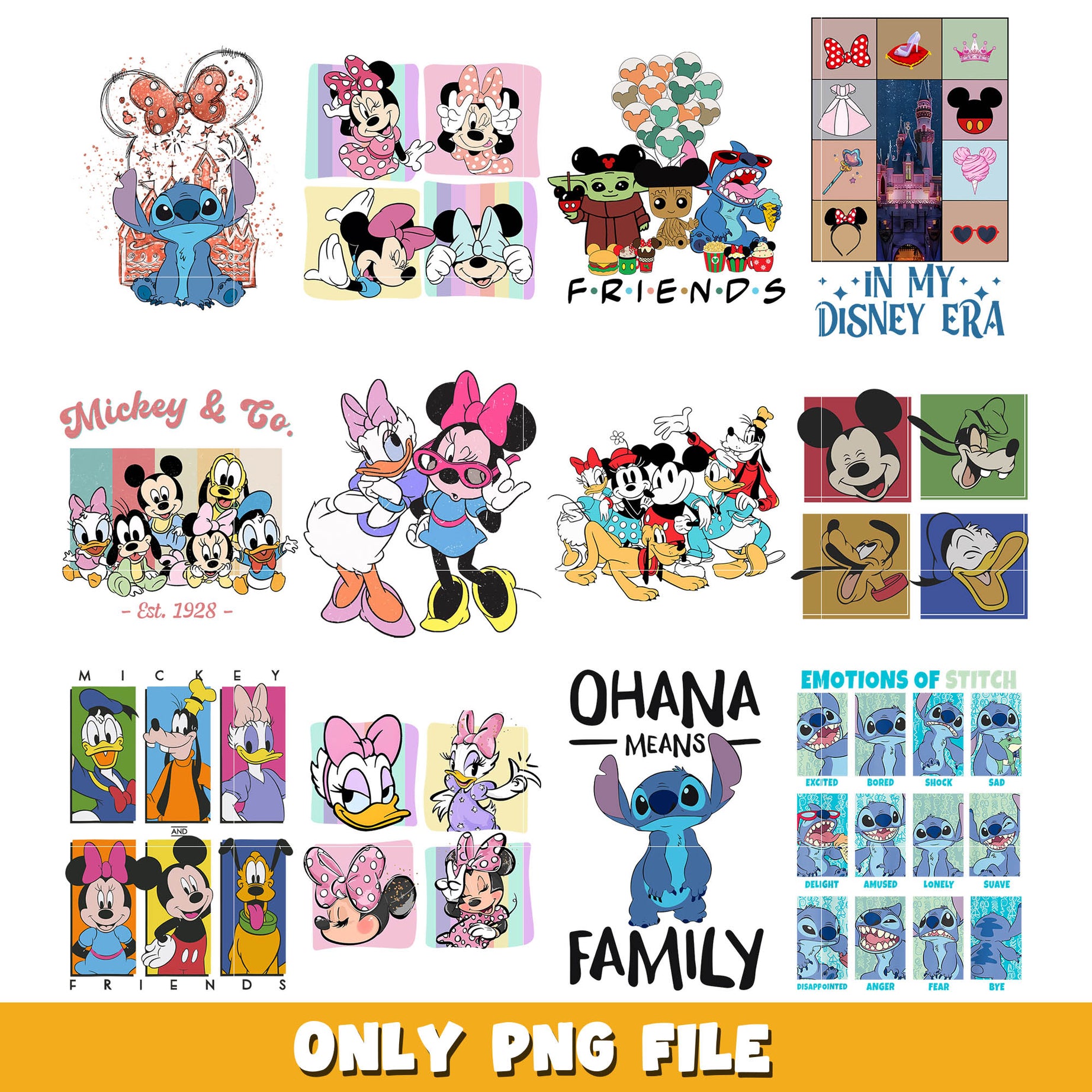 Disney mickey cartoon friends png bundle, Disney cartoon png, disney png