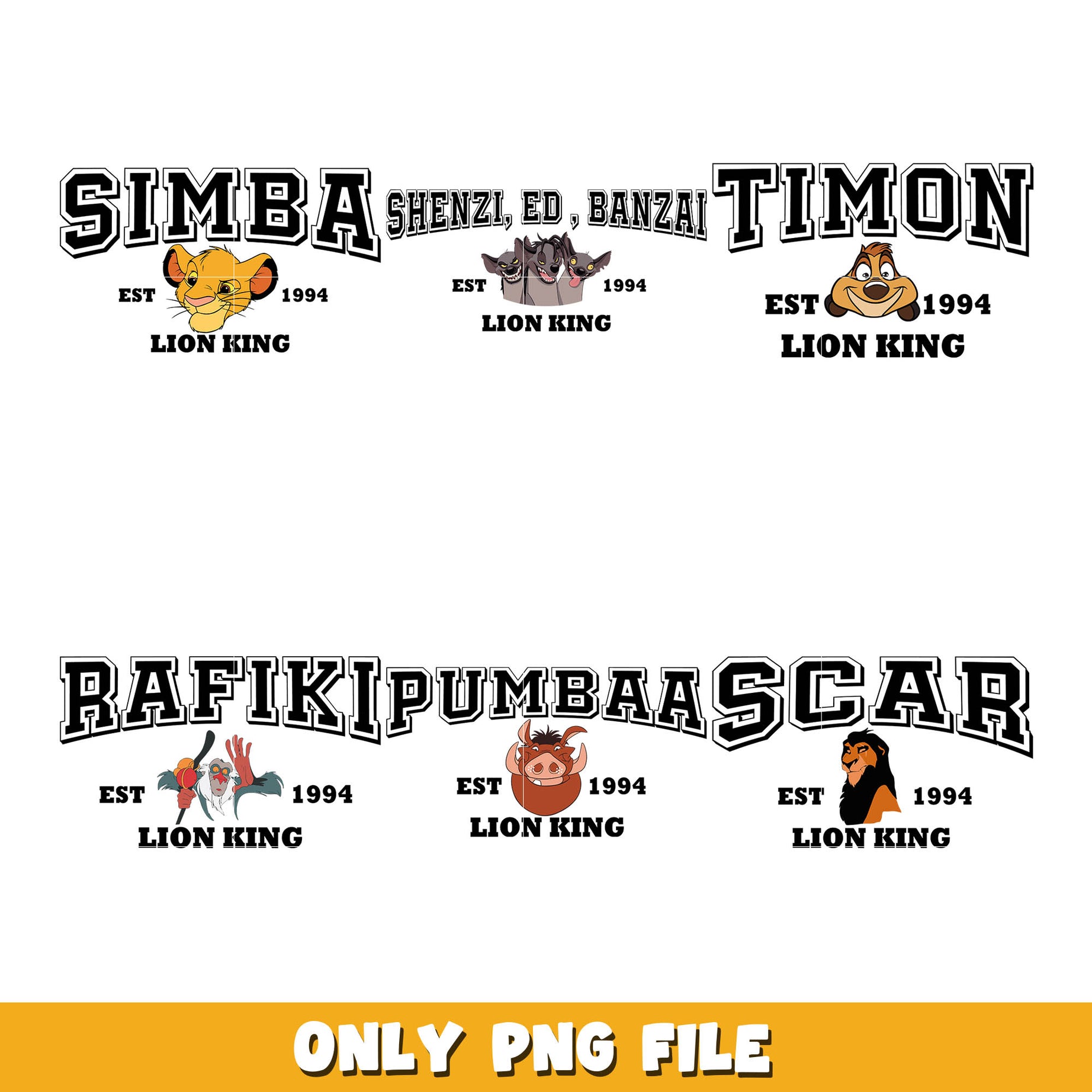 Disney lion king friends png bundle, Disney simba png, disney png