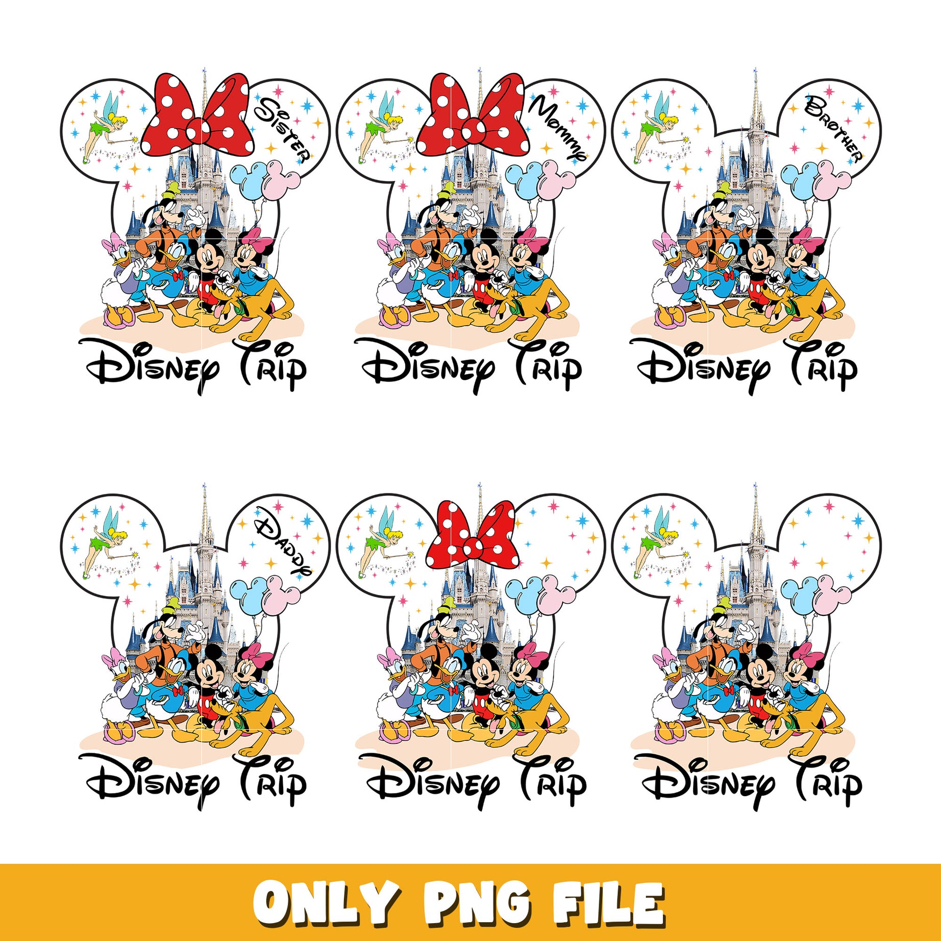 Mickey Mouse Head Disney Trip bundle png, Disney cartoon png, Digital download  