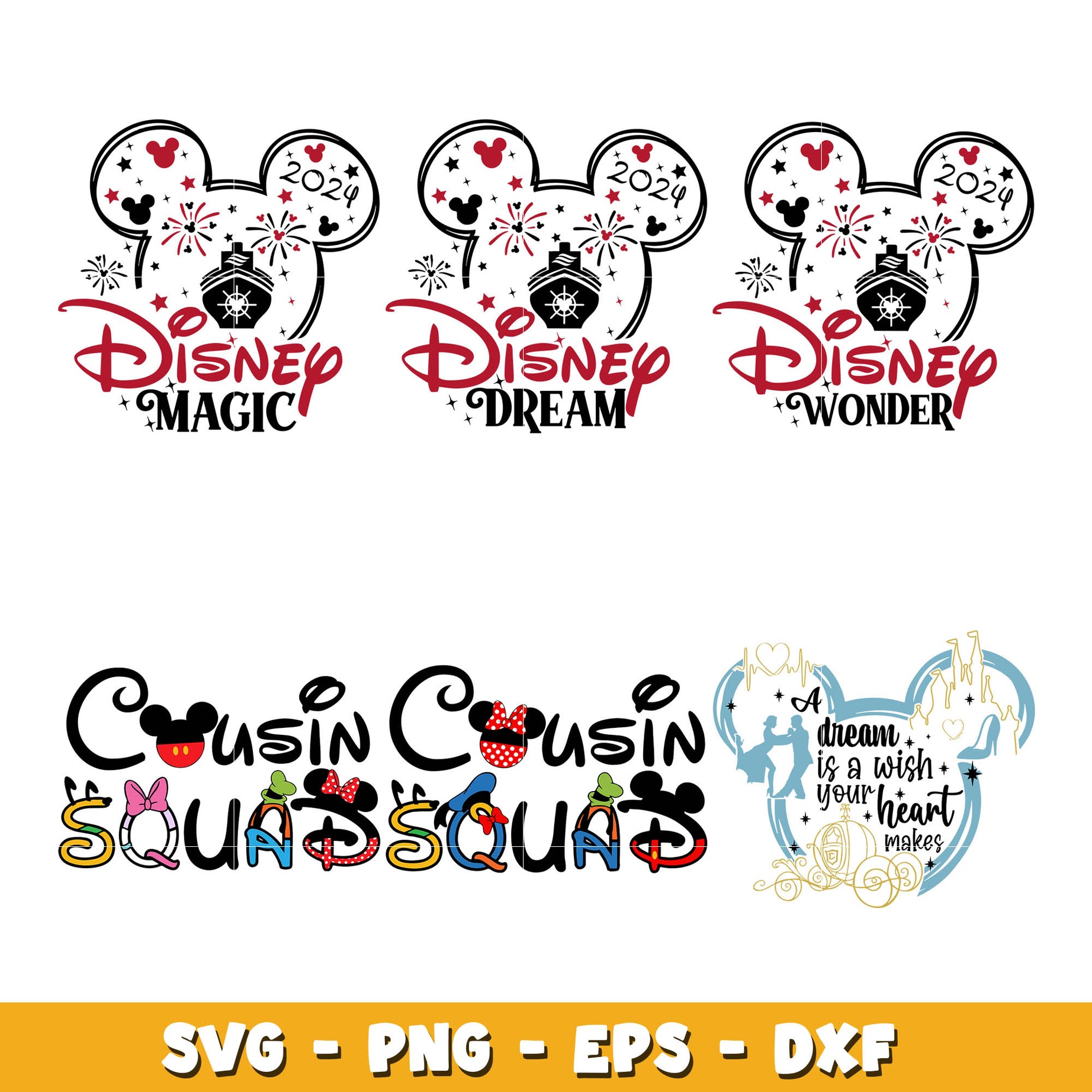 Disney Mickey head cruise squad bundle svg, Disney svg, Digital download  