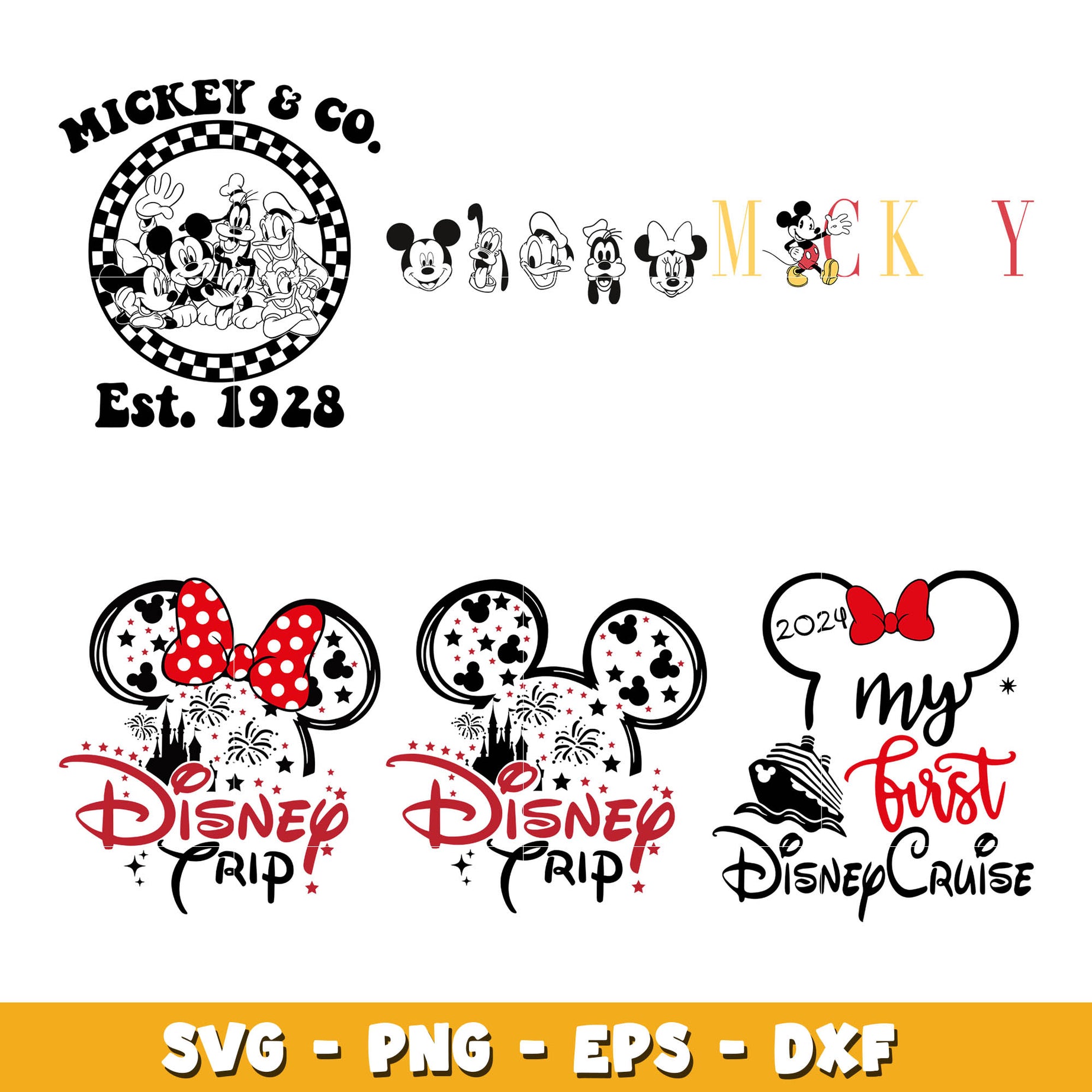 Disney mickey head trip svg bundle, Disney trip svg, Disney svg