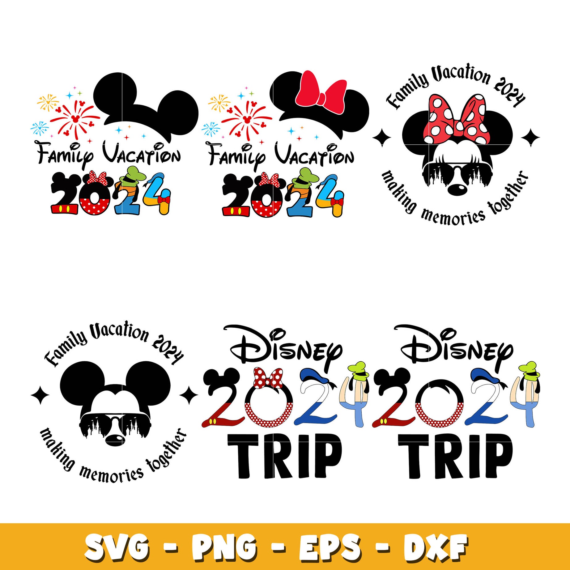 Minnie mouse disney 2024 and friends bundle svg, Disney svg, Digital download 