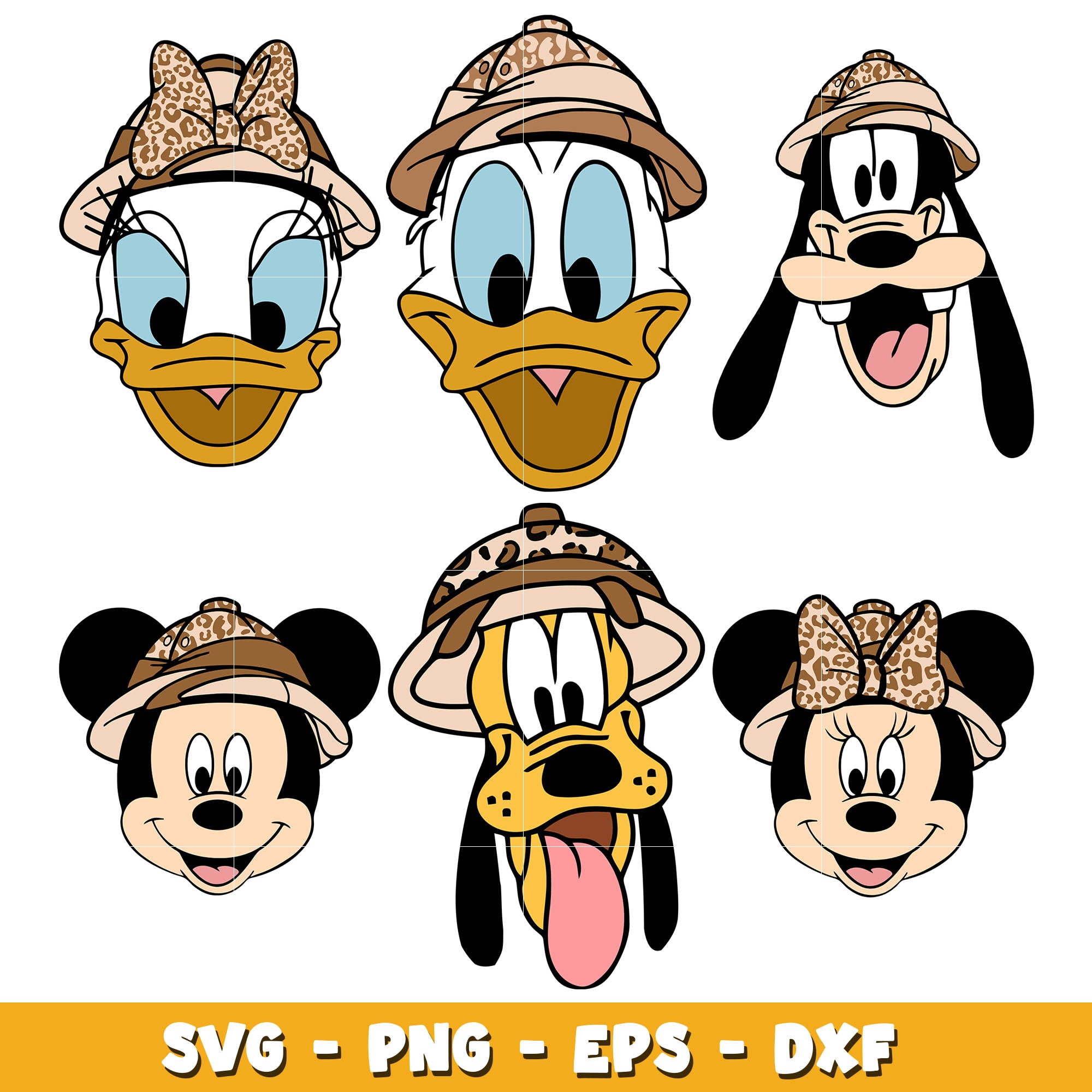 Mickey friends head animal kingdom svg bundle, Disney animal kingdom svg, Disney svg