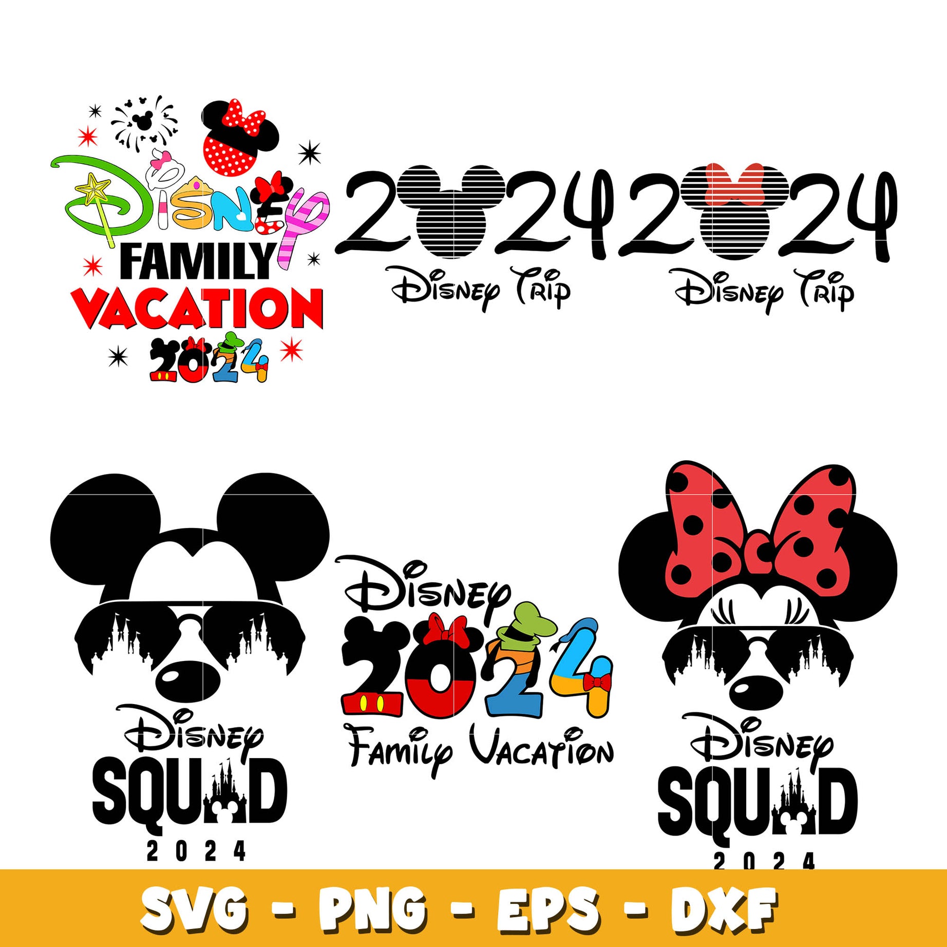 Disney mouse family vacation 2024 bundle svg,  Disney cartoon svg, Digital download 