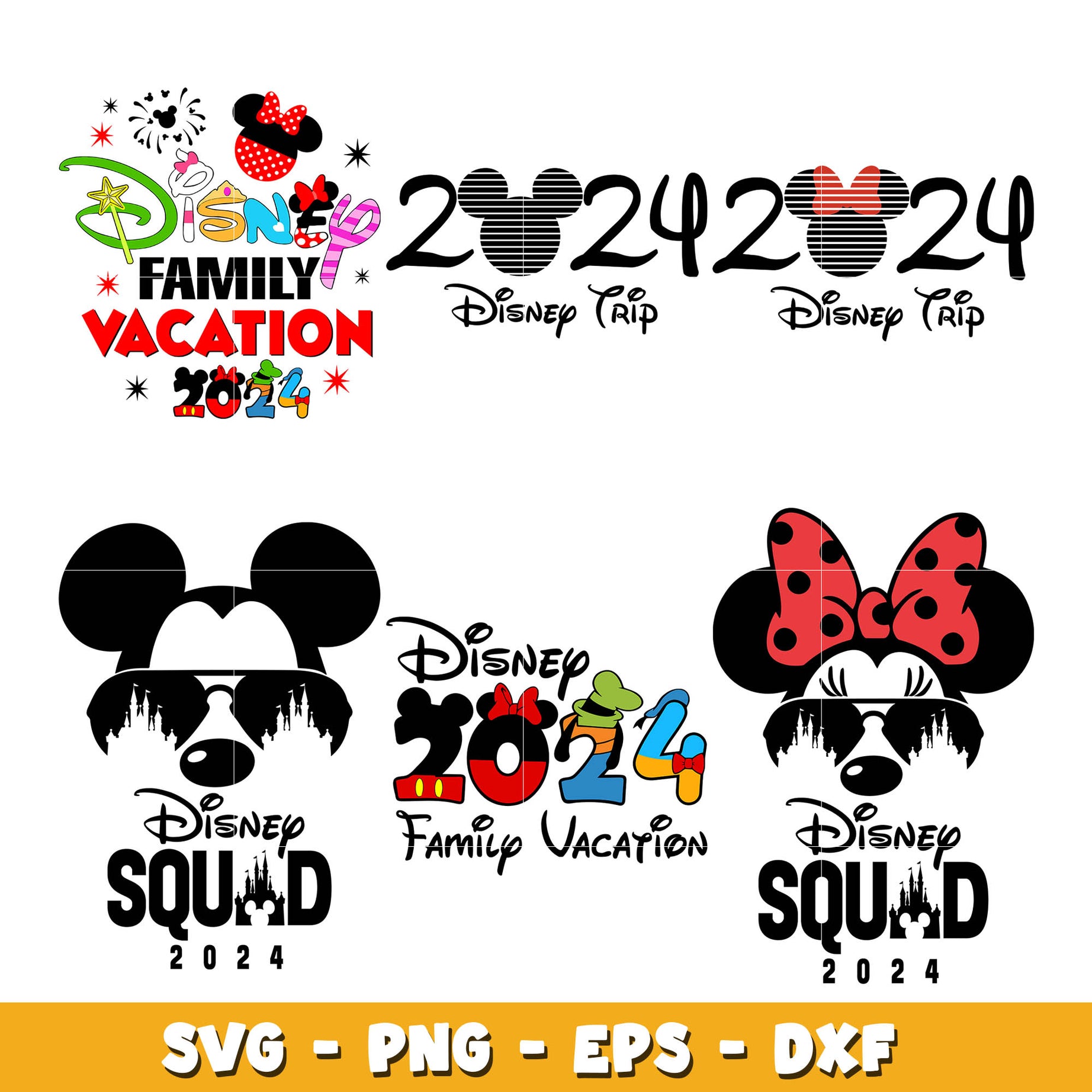 Mickey head disney squad 2024 svg bundle, Disney squad svg, Disney svg