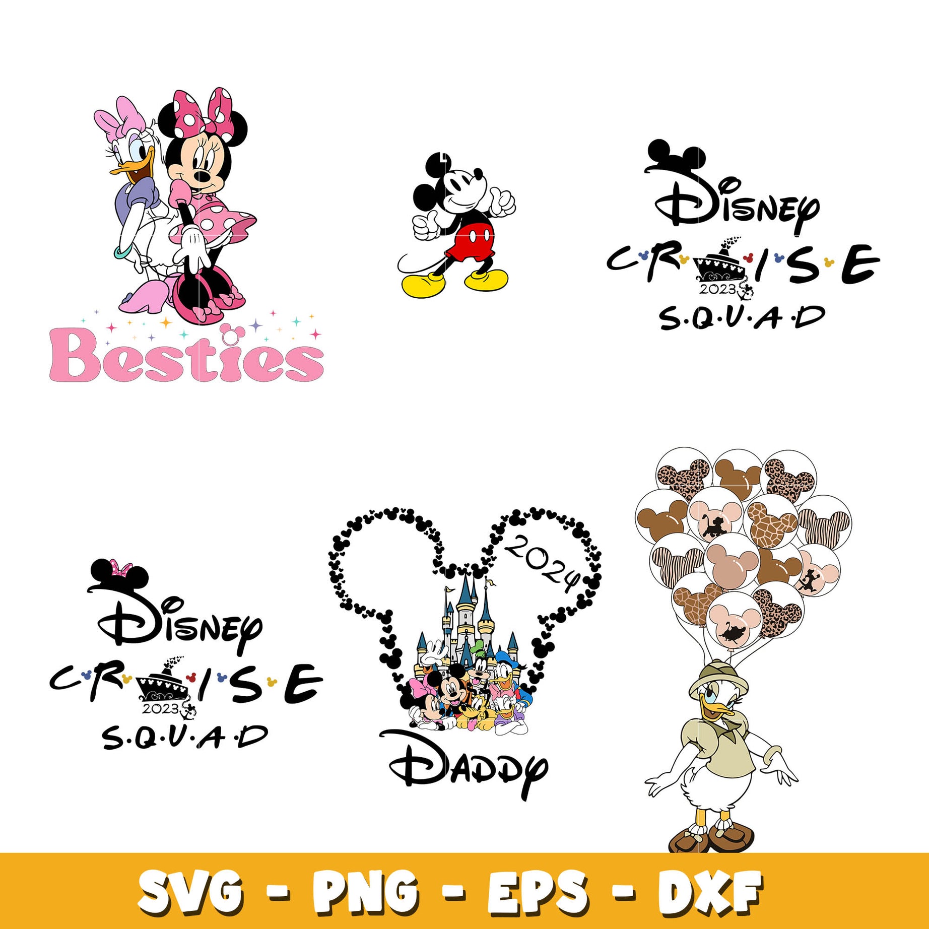 Disney friends squad bundle svg,  Disney cartoon svg, Digital download  