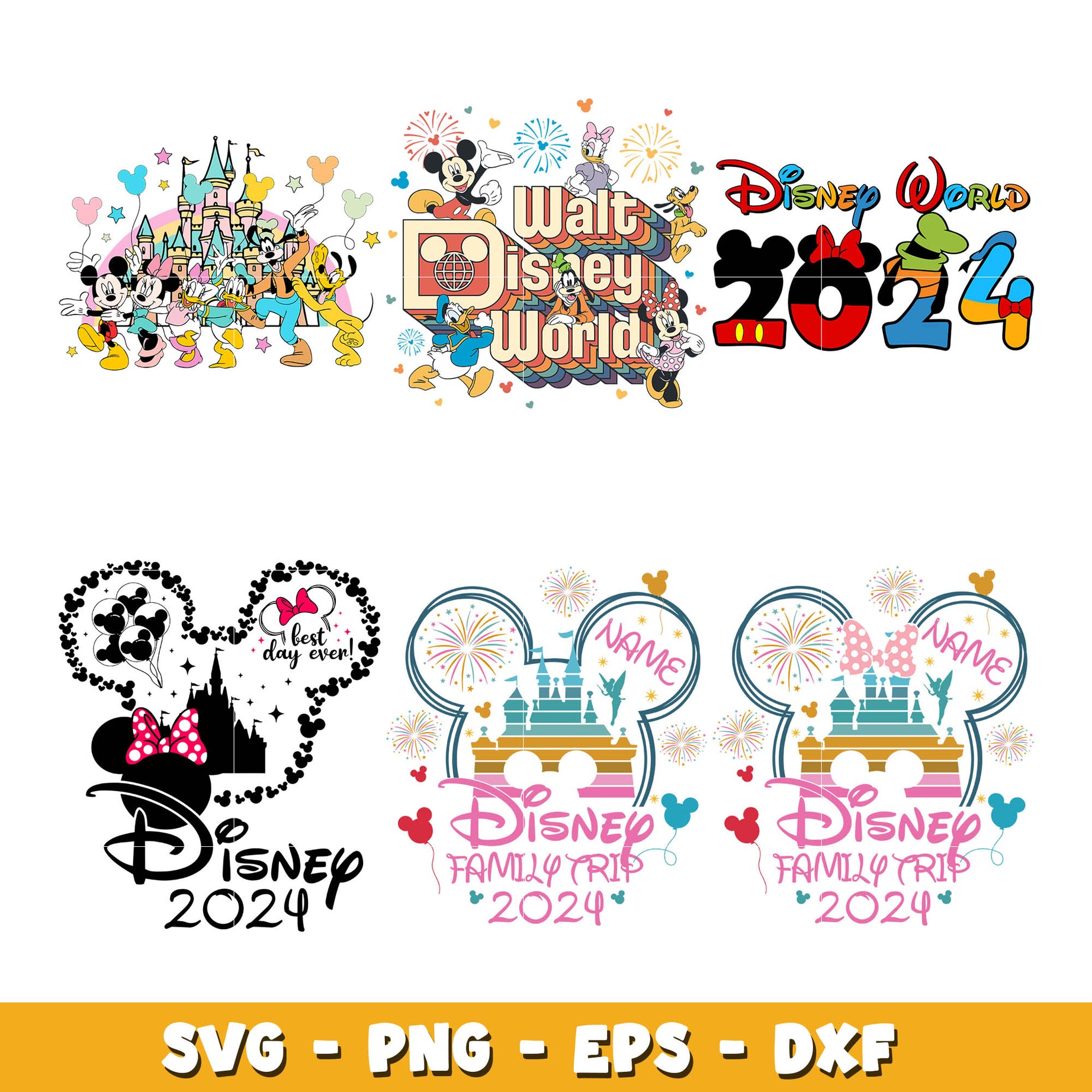 Mickey disney world 2024 svg bundle, Disney world svg, Disney svg