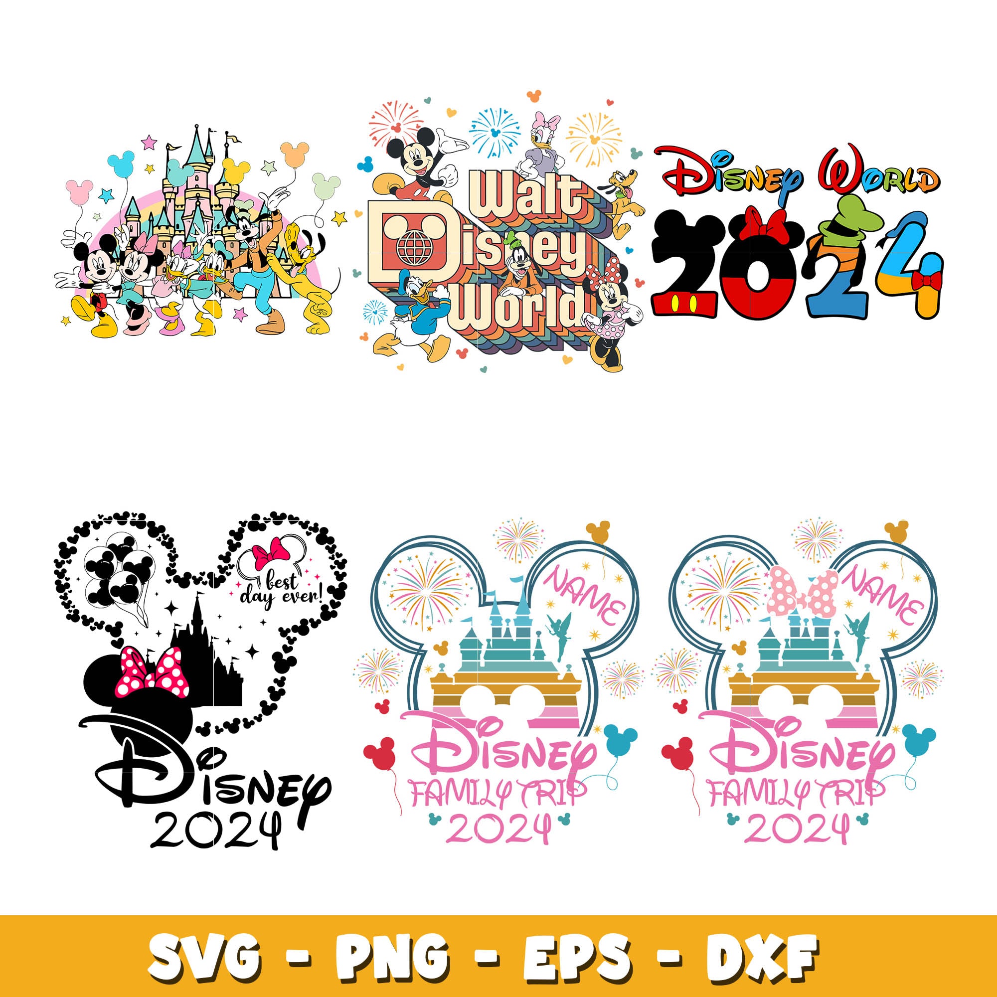 Mickey disney world 2024 svg bundle, Disney world svg, Disney svg