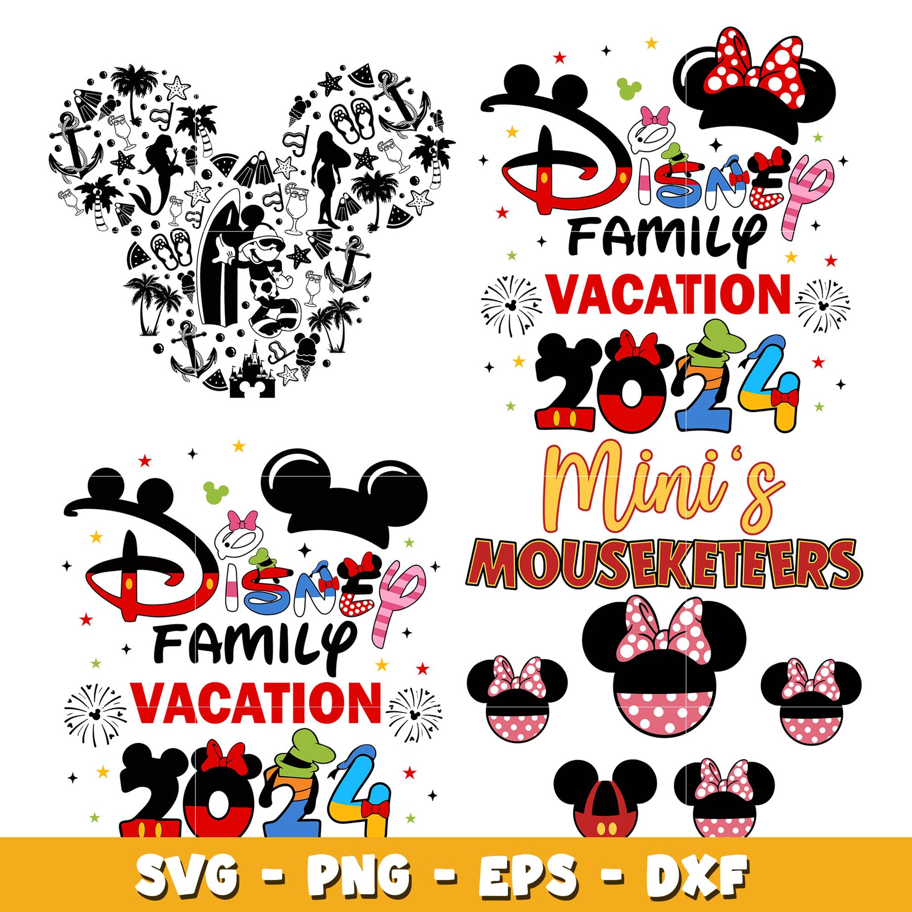 Disney Trip Family Vacation bundle svg,  Disney cartoon svg, Digital download  