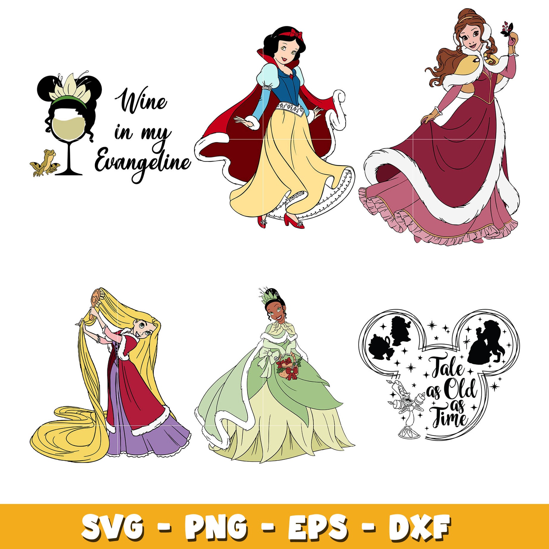 Princess disney tale as old as time svg bundle, Disney princess svg, Disney svg