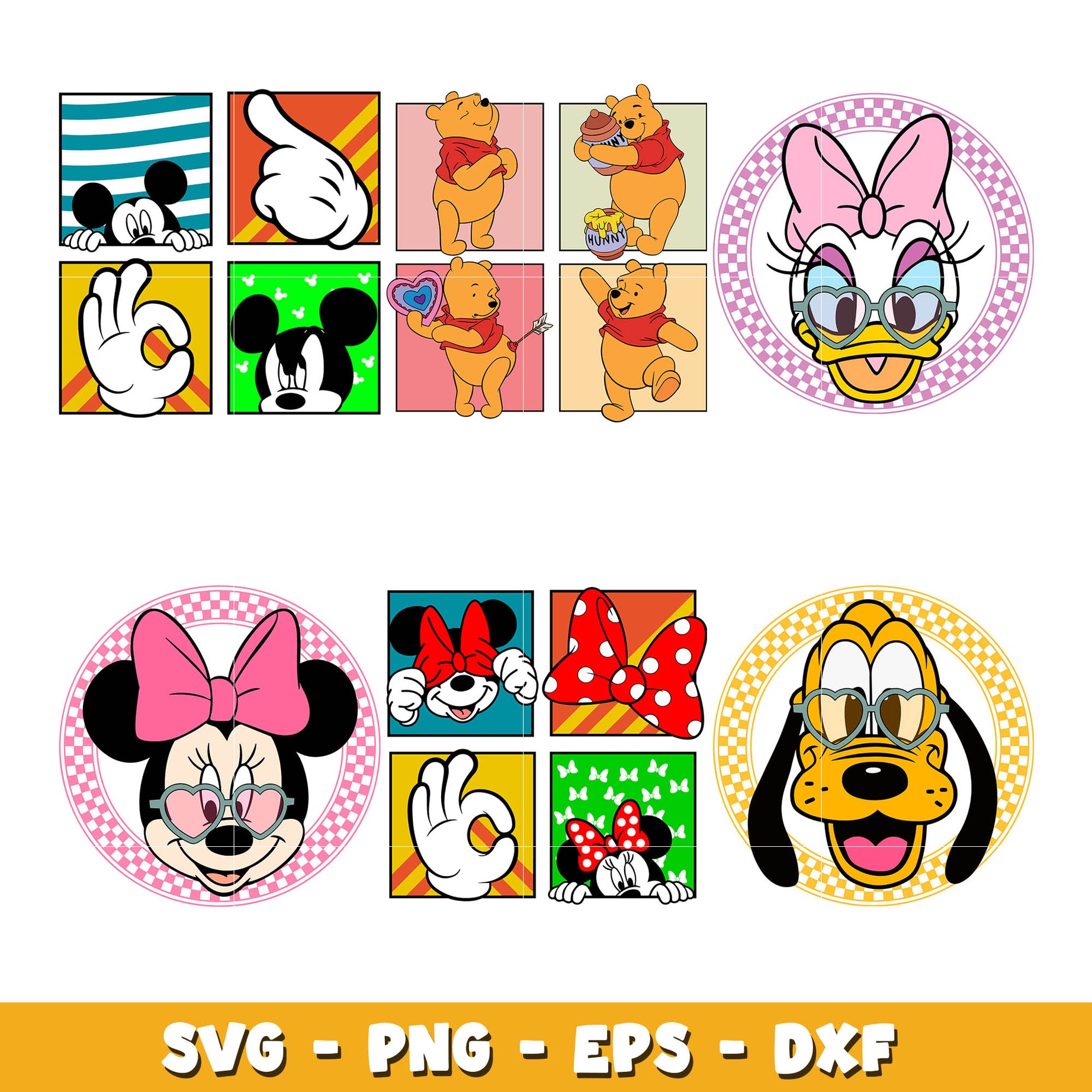 Cricle mickey friends head svg bundle, Disney mickey svg, Disney svg