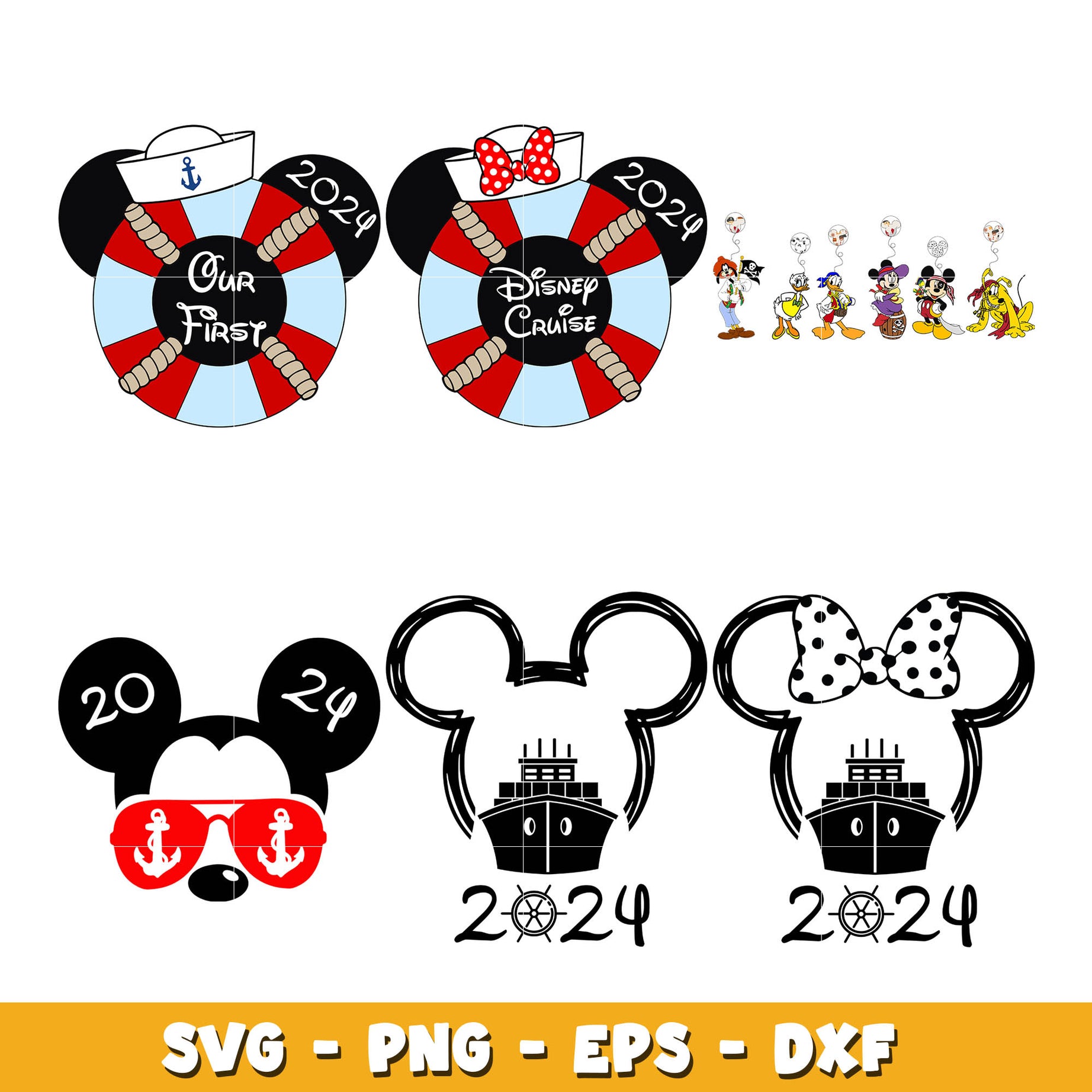 Mouse Family Cruise 2024 bundle svg, Disney svg, Digital download 