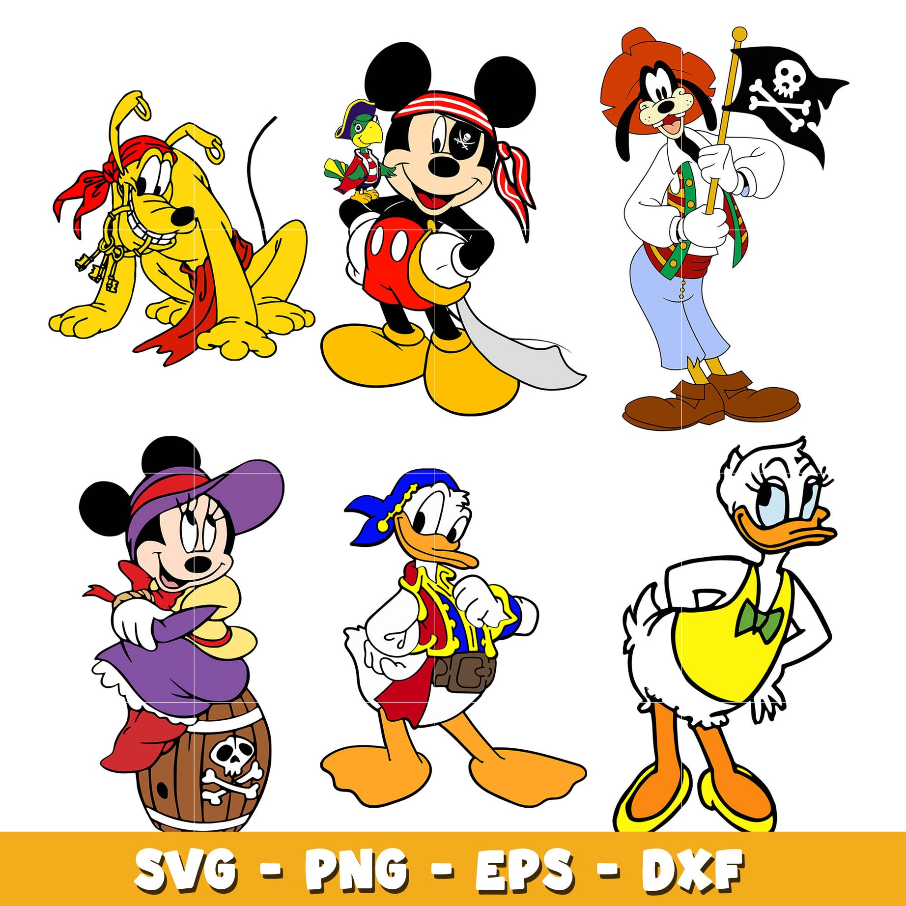 Mickey Mouse And Friends Pirate  bundle svg, Disney svg, Digital download  