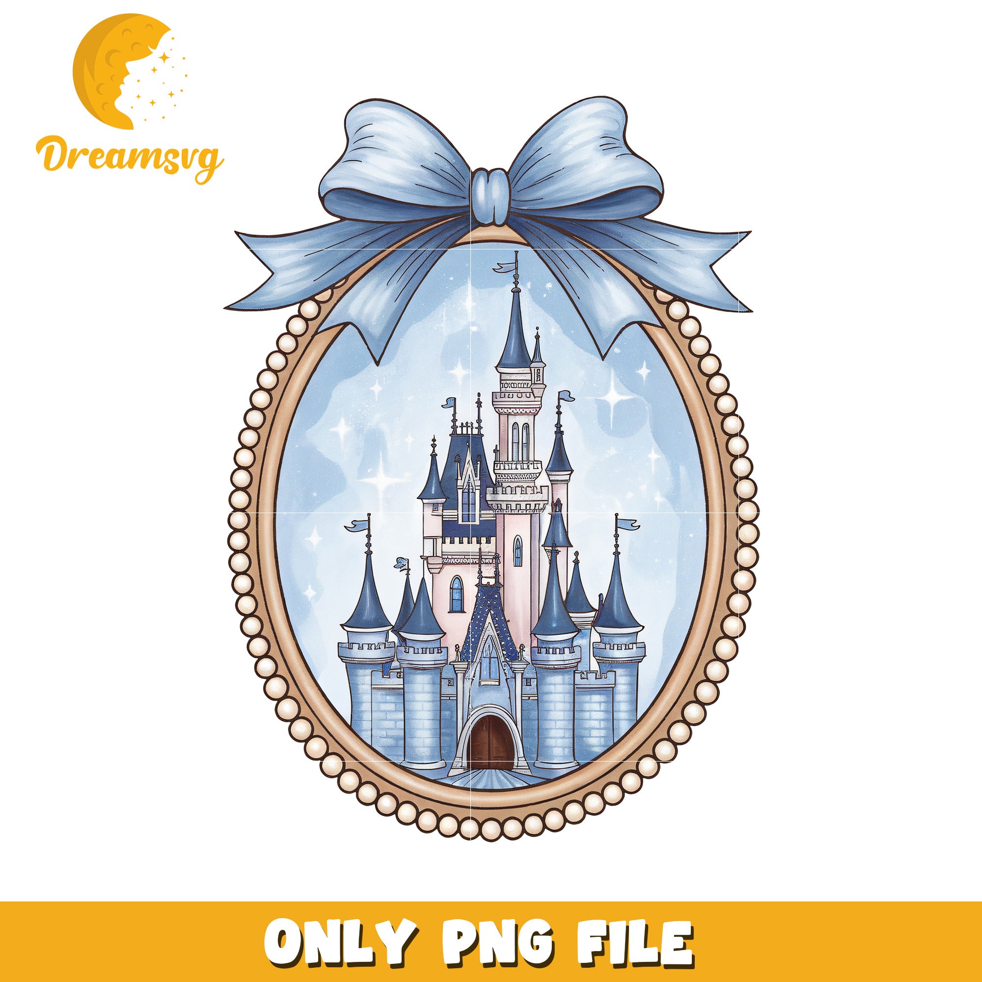 Disney castle movie picture frame design png, pincess png, disney movie png
