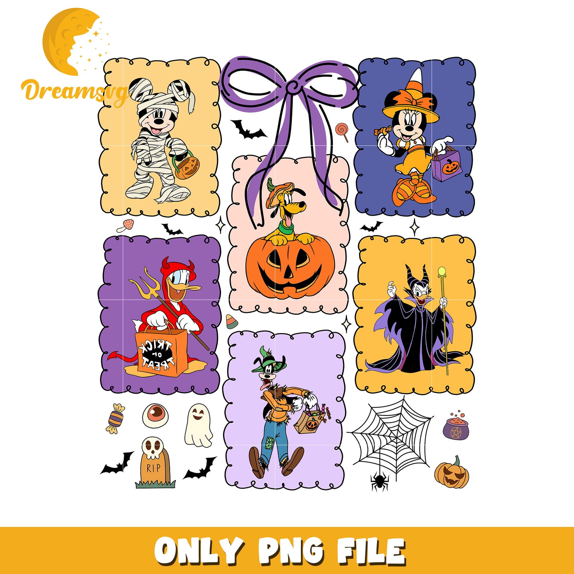 Disney characters villains png, halloween cartoon png, halloween characters png