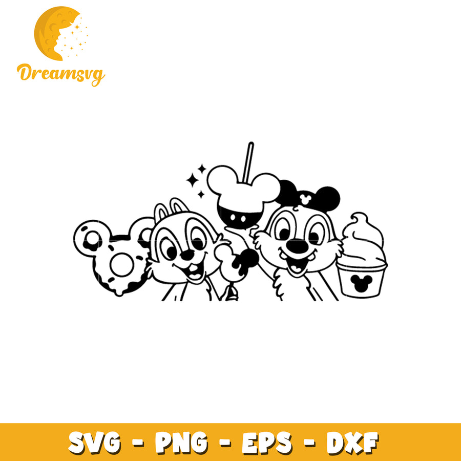 Disney chipmunk friends svg, disney characters svg, chipmunk svg