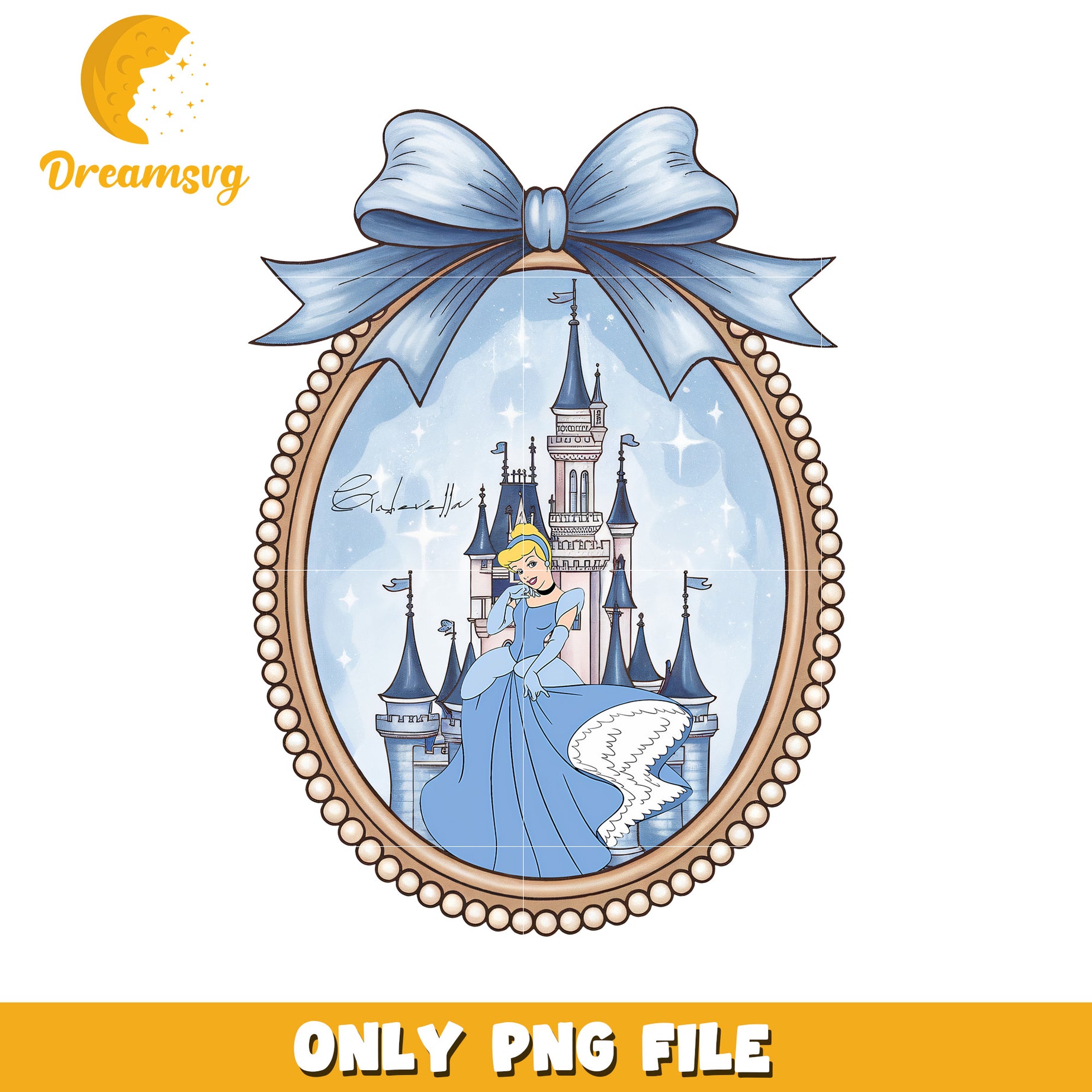 Disney cinderella movie picture frame design png, pincess png, disney movie png