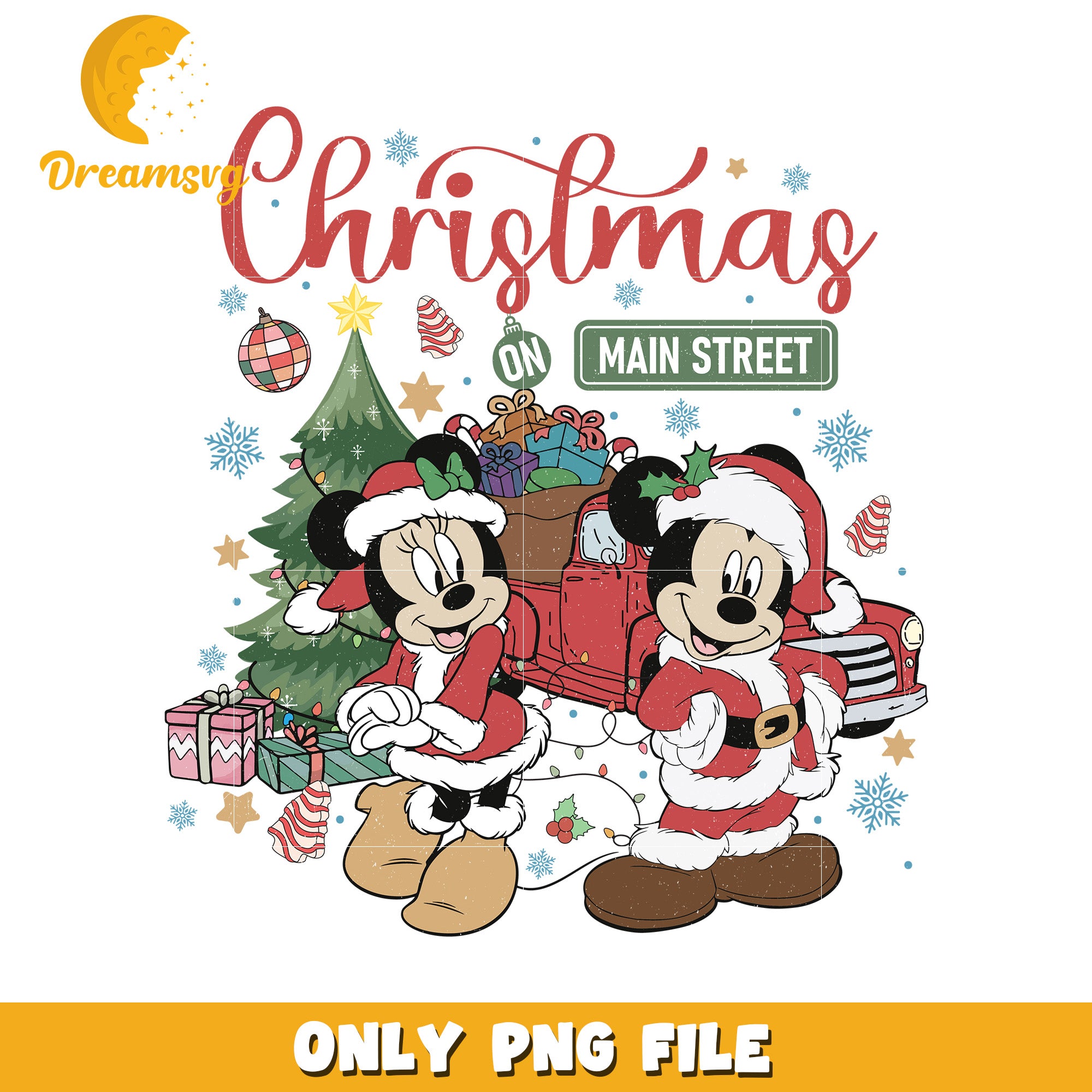 Disney couple png, disney christmas art png, disney festive mood png
