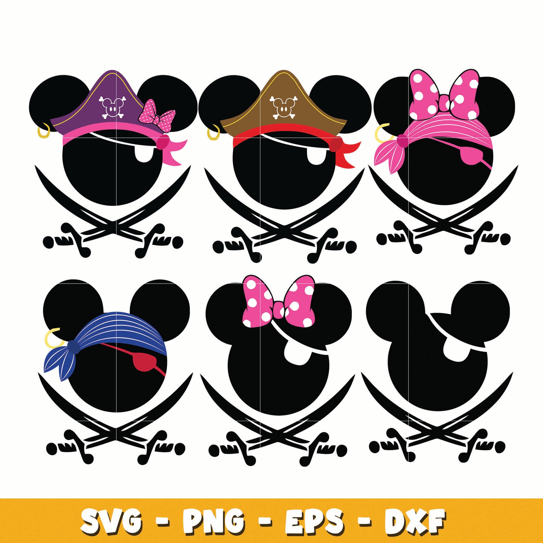 Disney Pirates of the caribbean bundle svg, Disney cartoon svg, Digital download 