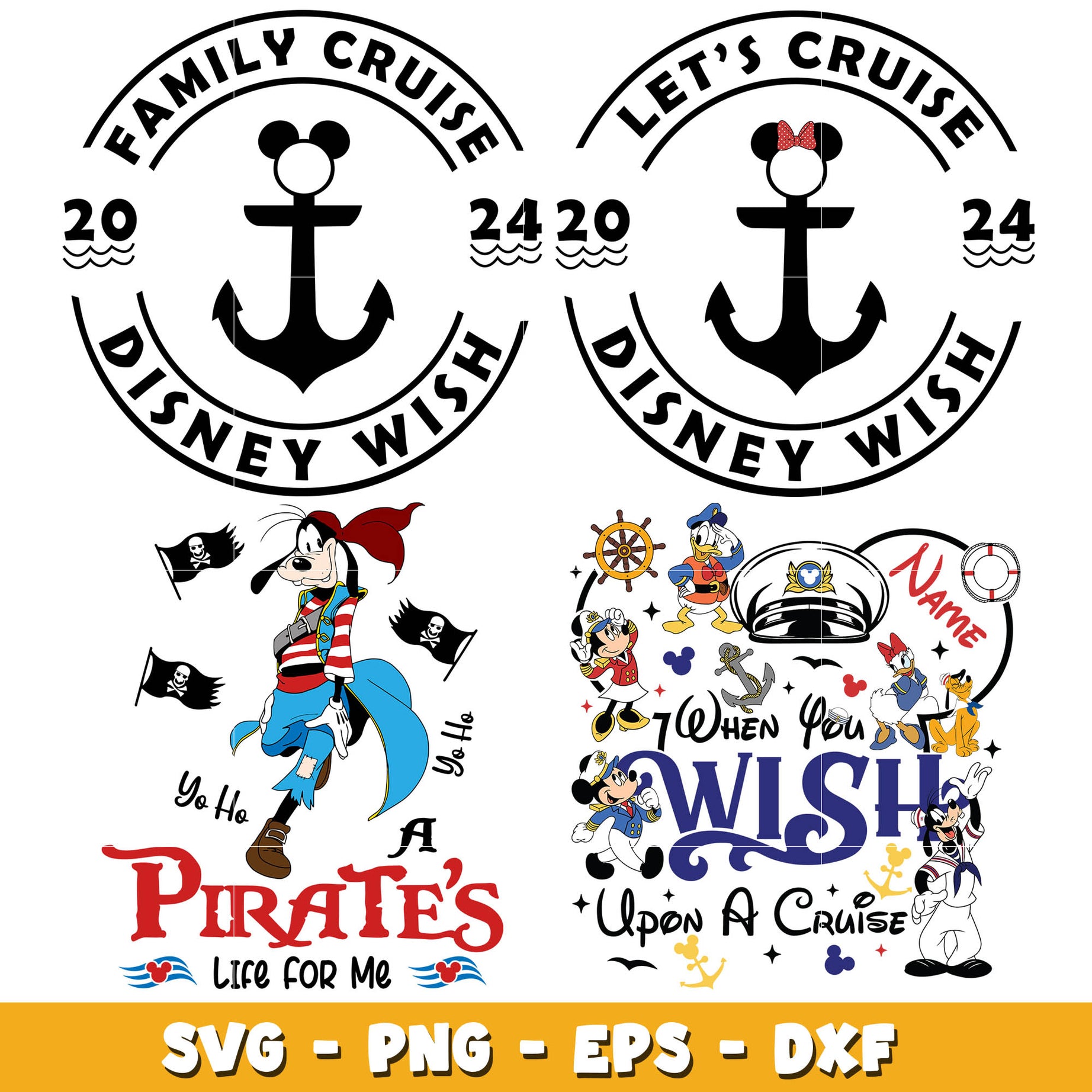 Mickey disney wish 2024 svg bundle, Disney cruise svg, Disney svg