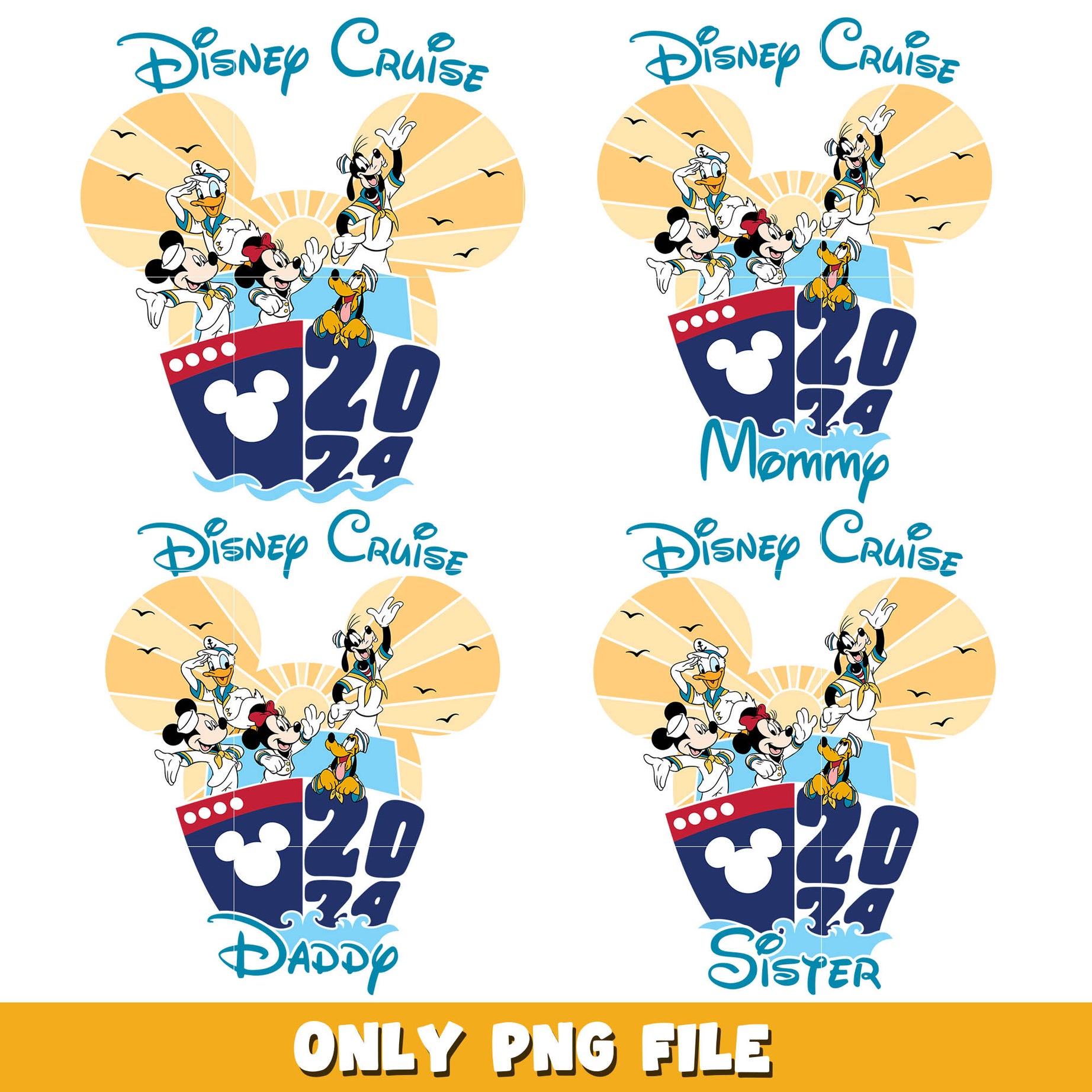 Disney mickey cruise bỉrthday png bundle, Disney cruise png, disney png