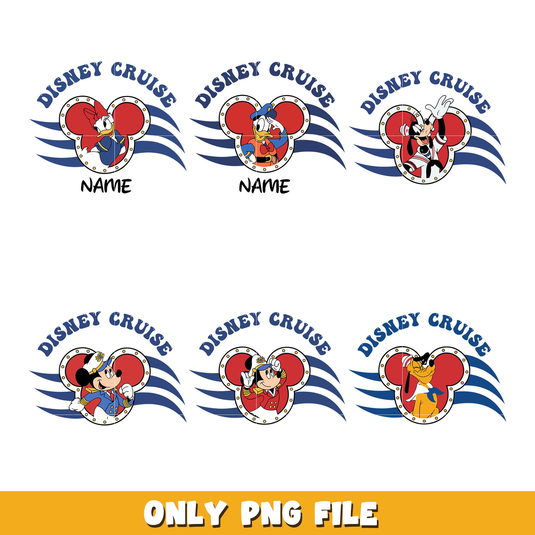 Disney mickey cruise friends png bundle, Disney cruise png, disney png