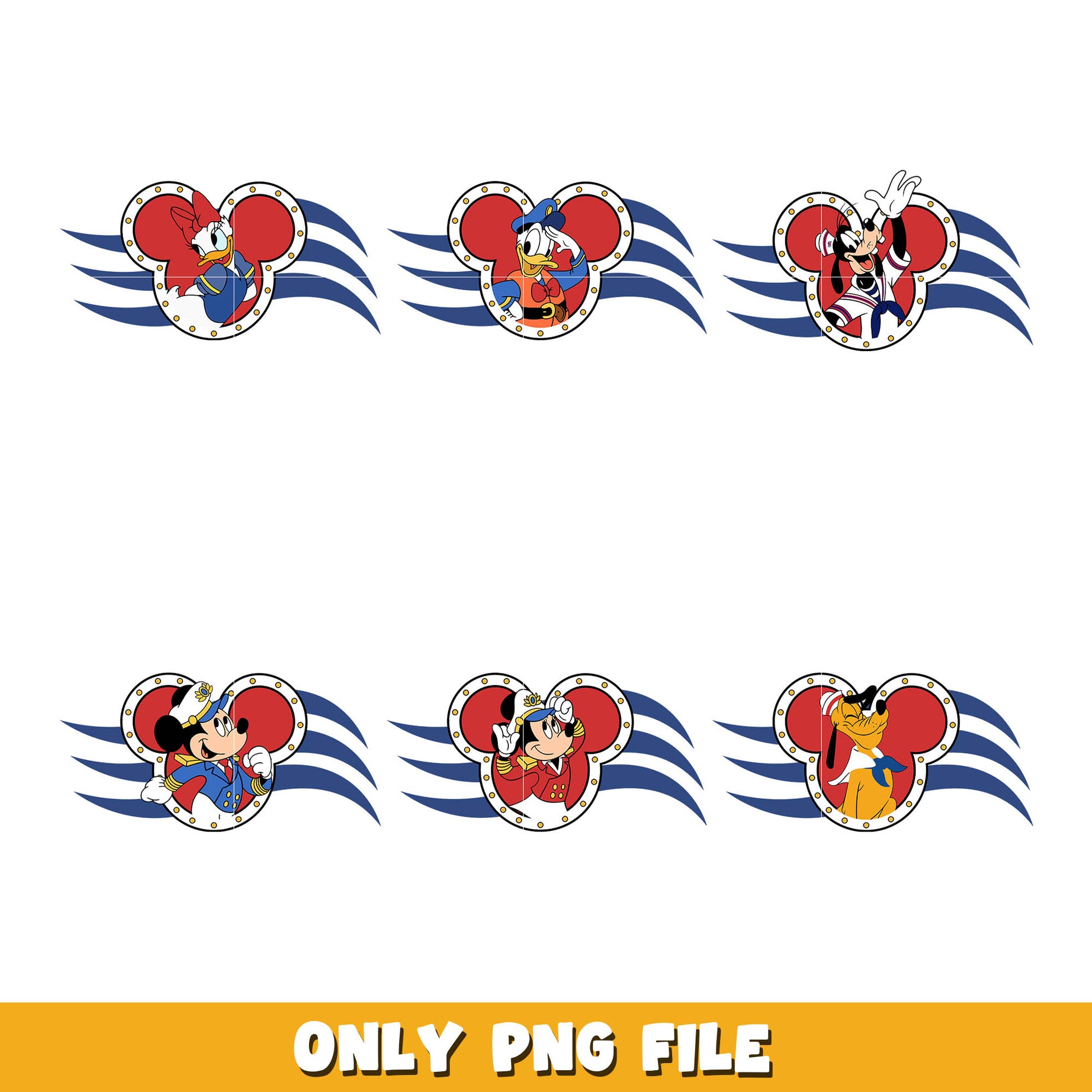 Disney mickey head friends png bundle, Disney cruise png, disney png